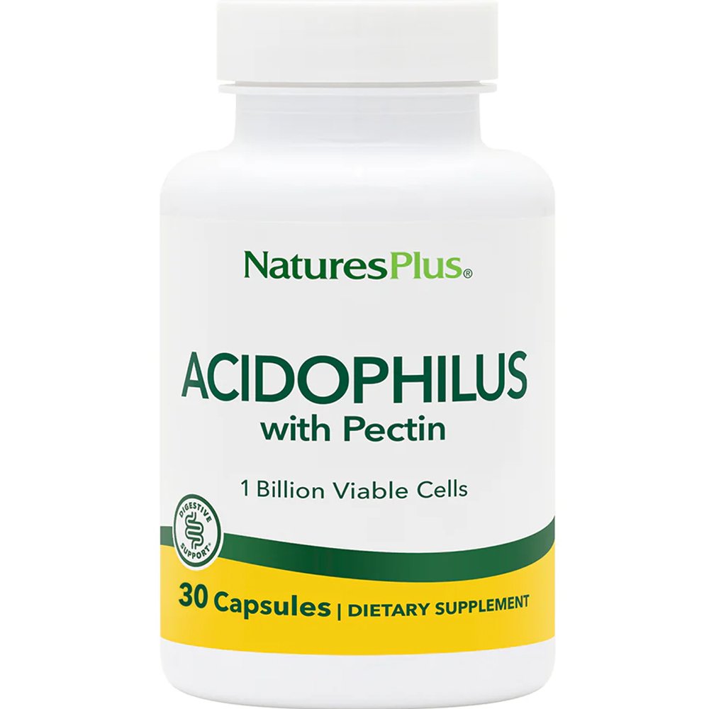 Natures Plus Natures Plus Acidophilus with Pectin Συμπλήρωμα Διατροφής Οξεόφιλου Προβιοτικού με Πηκτίνη Εσπεριδοειδών για την Αντιμετώπιση Γαστρεντερικών Διαταραχών 30caps