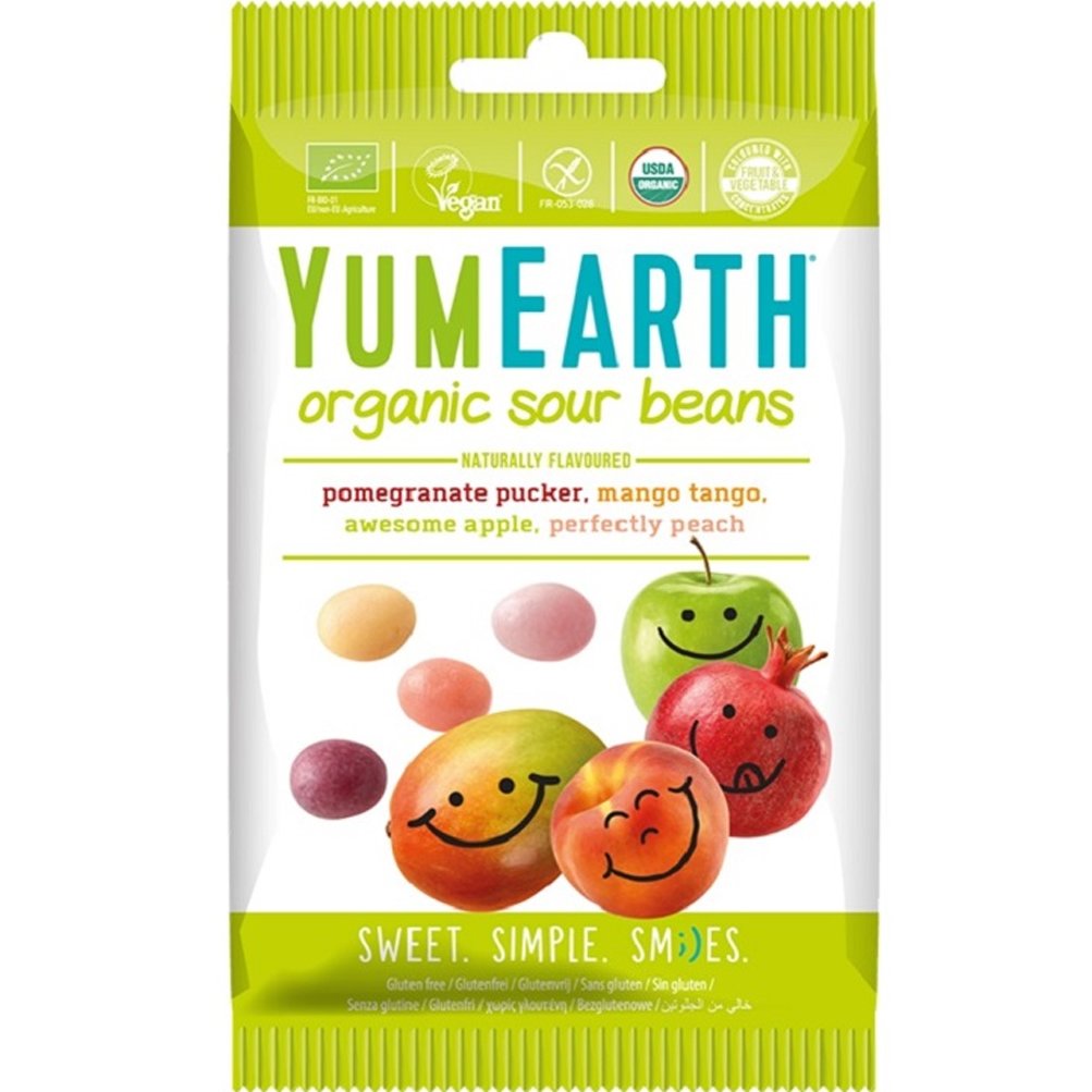 YumEarth YumEarth Organic Sour Beans Βιολογικά Κουφετάκια με Γεύσεις Διάφορων Φρούτων 50g