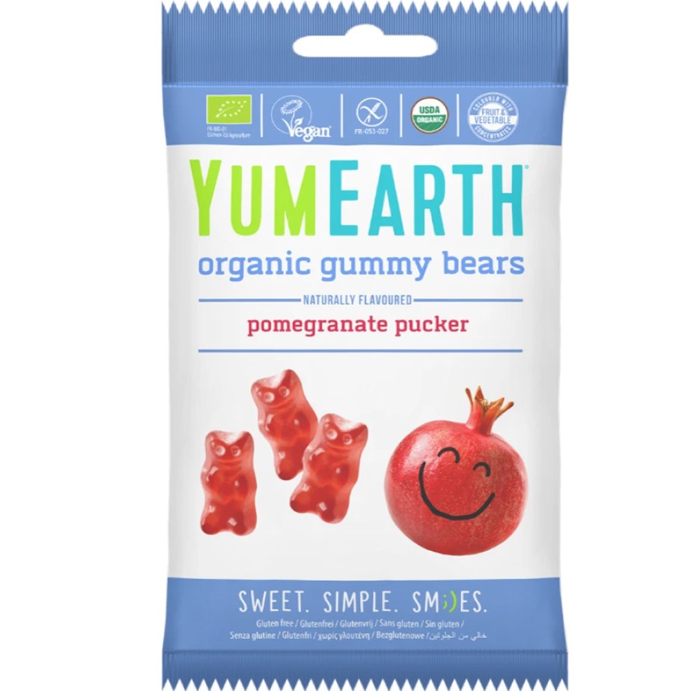 YumEarth YumEarth Organic Pomegranate Gummy Bears Βιολογικά Ζελεδάκια σε Σχήμα Αρκουδάκι με Υπέροχη Γεύση Ρόδι 50g