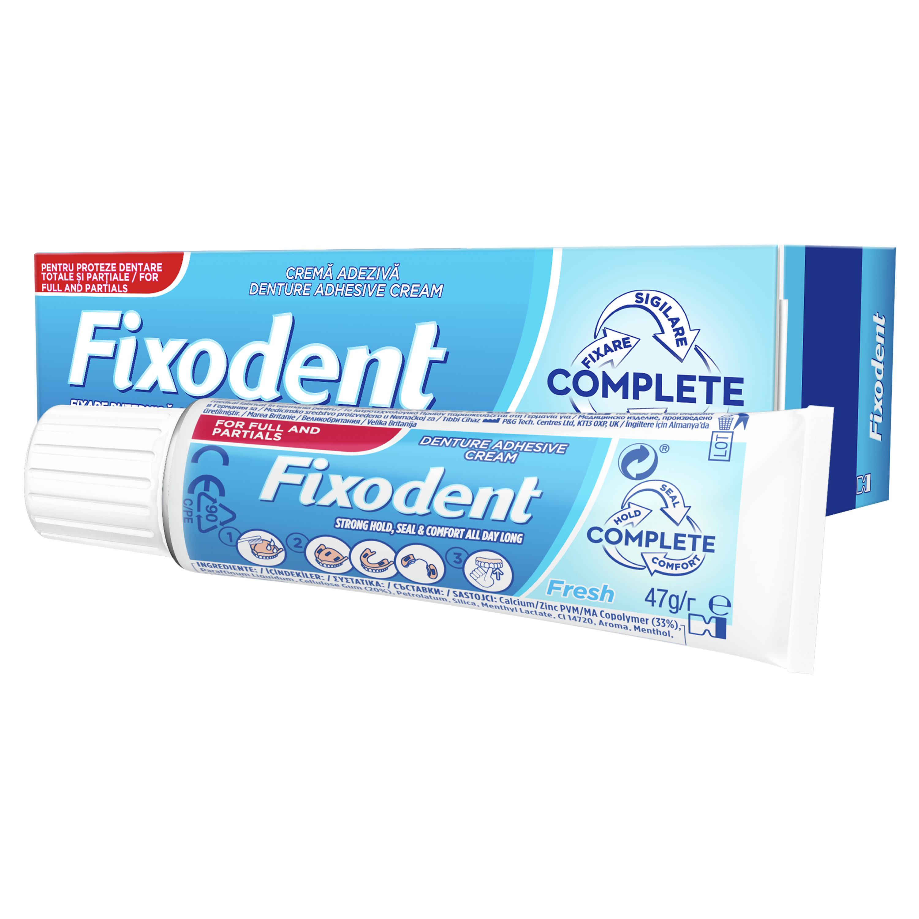 Fixodent Fixodent Fresh Complete Στερεωτική Κρέμα Οδοντοστοιχιών 47gr