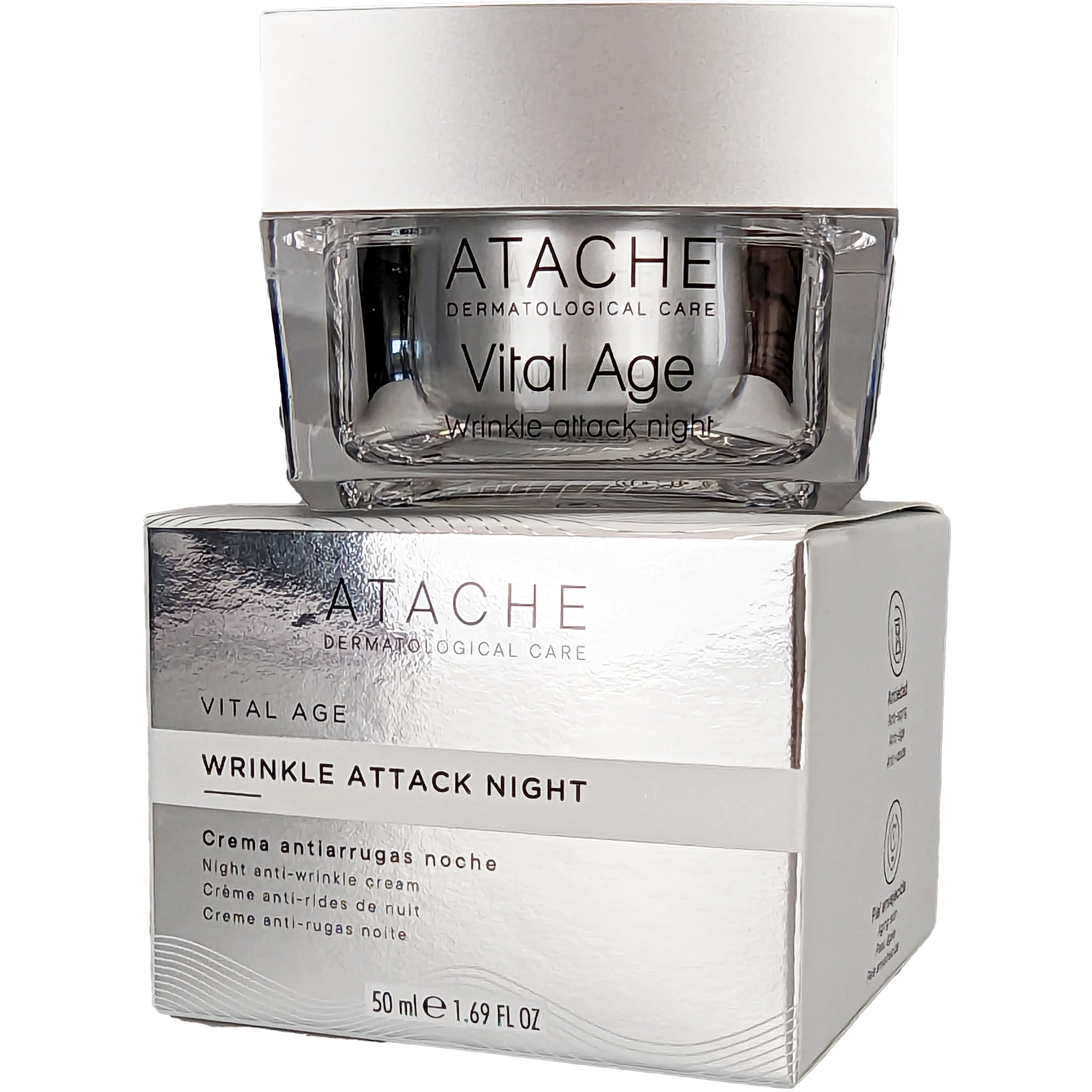 Atache Atache Vital Age Wrinkle Attack Night Cream Αντιρυτιδική Κρέμα Νυκτός Προσώπου με Ρετινόλη για Ενίσχυση της Κυτταρικής Ανανέωσης & Σύνθεσης Κολλαγόνου 50ml