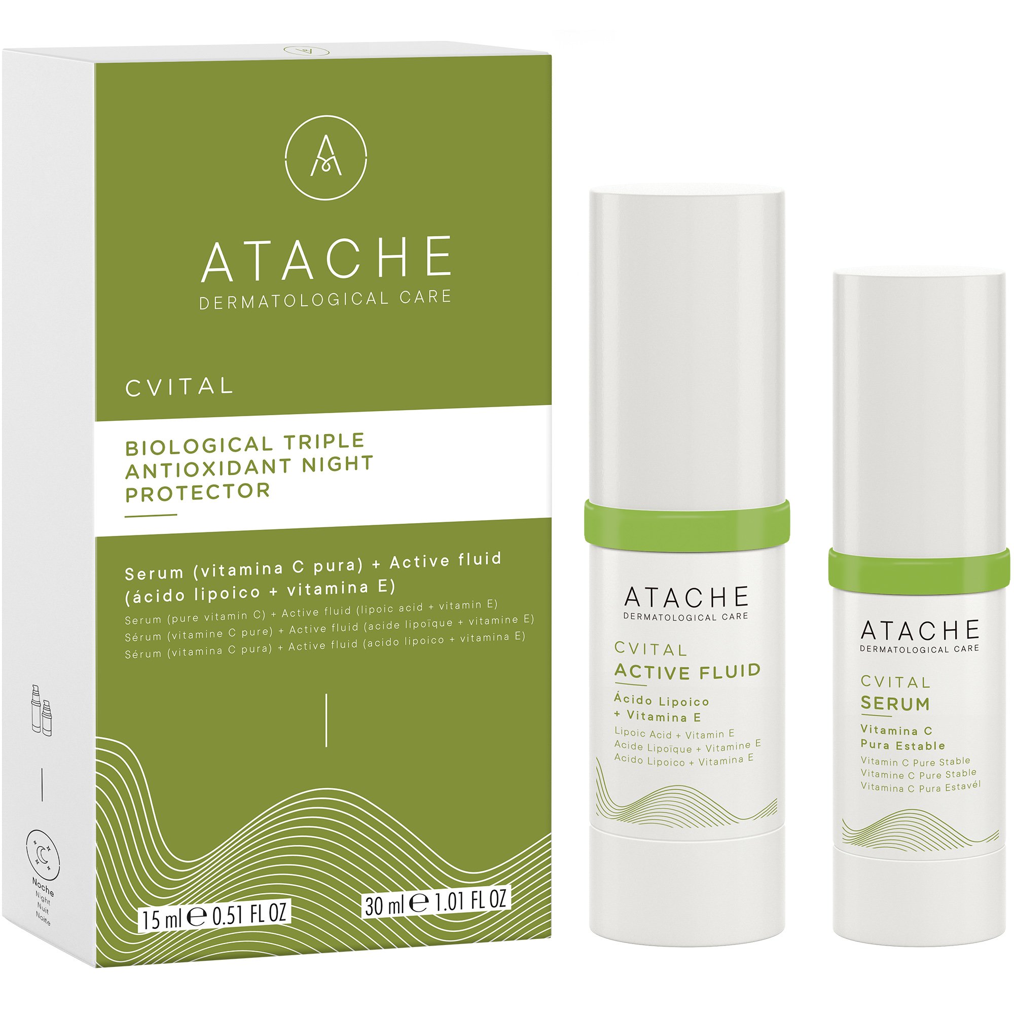 Atache Atache C Vital Set Πακέτο Προσφοράς Active Fluid with Lipoic Acid, Vitamin E 30ml & Active Serum Vitamin C Pure Stable 15ml