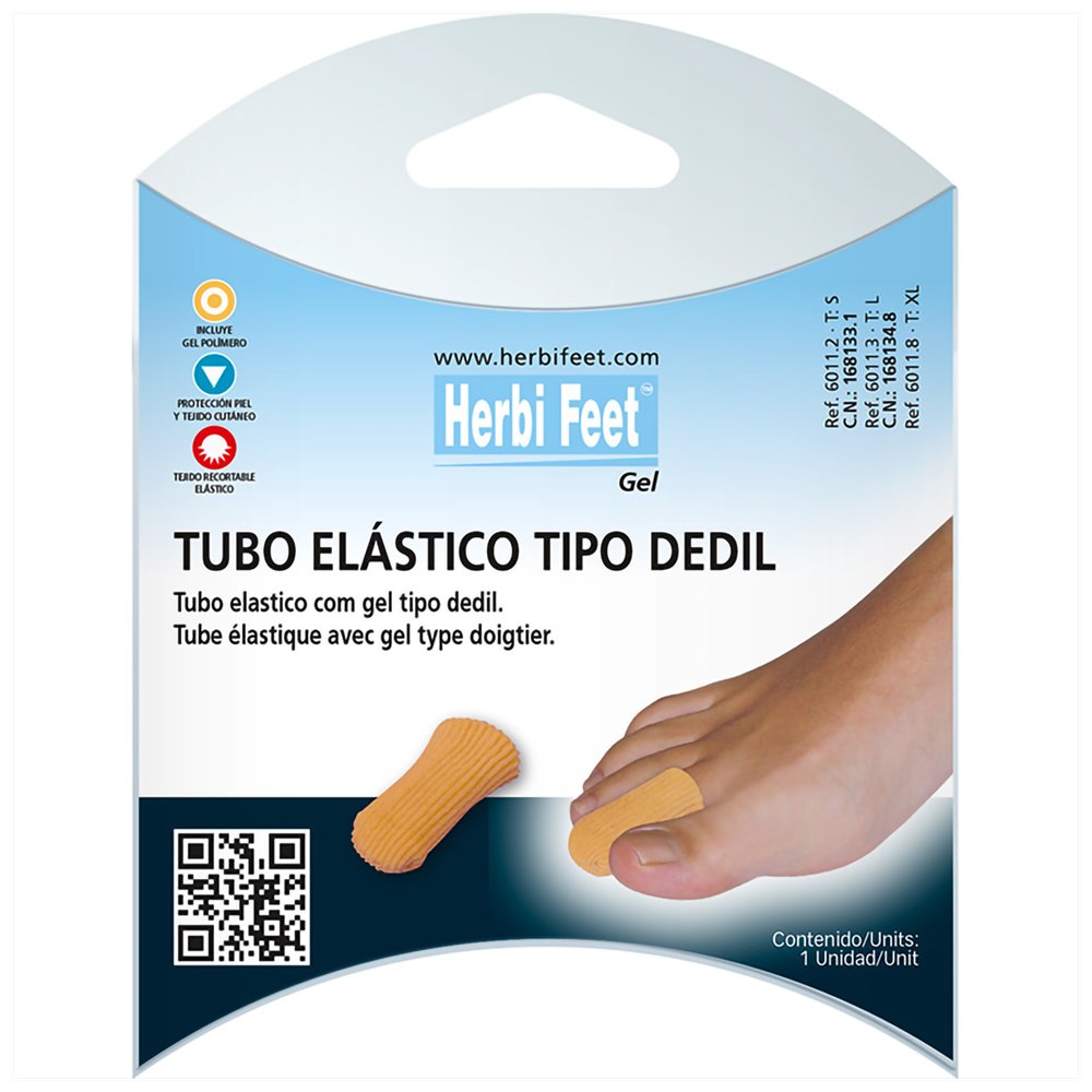 Herbi Feet Herbi Feet Elastic Digital Cap with Gel Κλειστός Ελαστικός Σωλήνας Δακτύλου Μπεζ 1 Τεμάχιο - Small