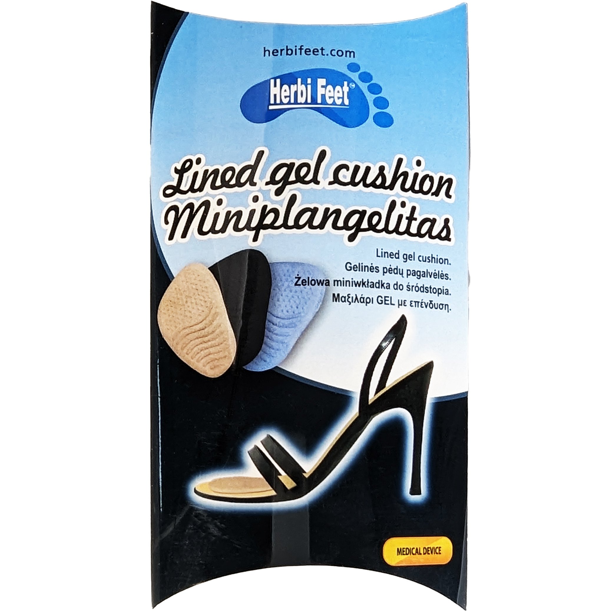 Herbi Feet Herbi Feet Miniplangelitas Lined Gel Cushion Μπεζ Μαξιλάρι Μεταταρσίου με Επένδυση 1 Ζευγάρι, Κωδ 6008.19