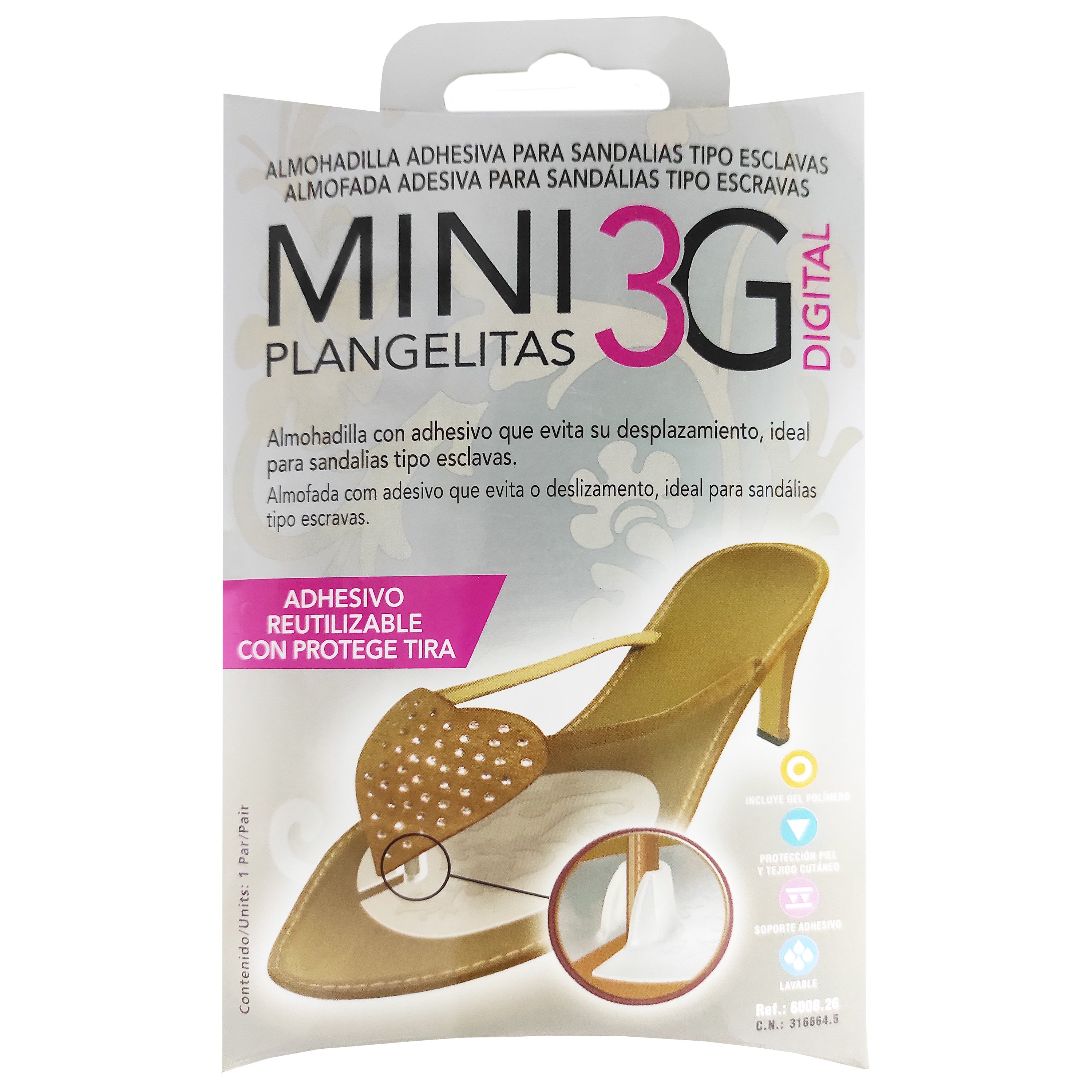 Herbi Feet Herbi Feet Mini 3G Plangelitas Μαξιλάρι Μεταταρσίου Για Πέδιλα One Size 2 Τεμάχια