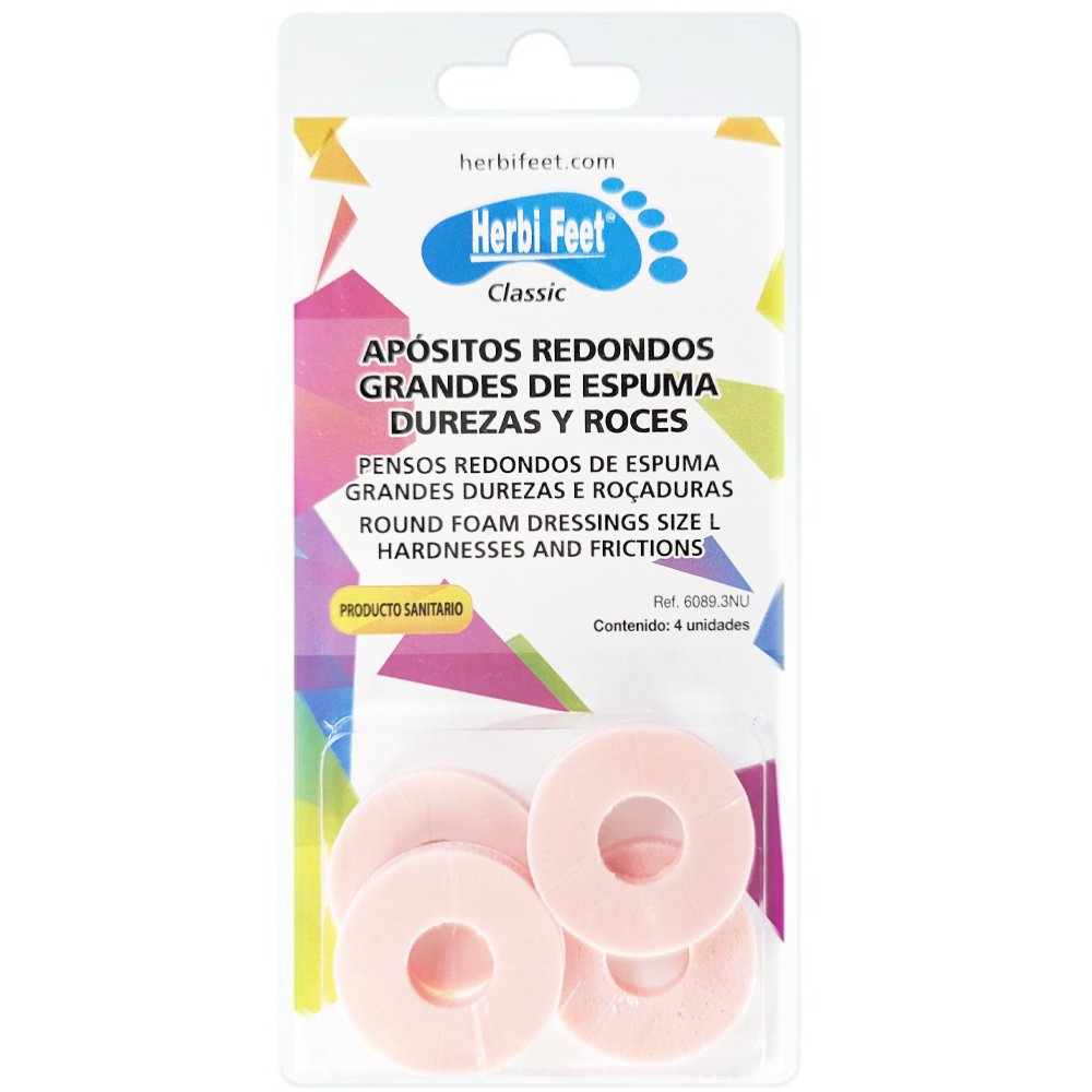 Herbi Feet Herbi Feet Round Foam Dressings Αυτοκόλλητο Επικάλιο Επίθεμα Size L 4 Τεμάχια, Κωδ HF6020