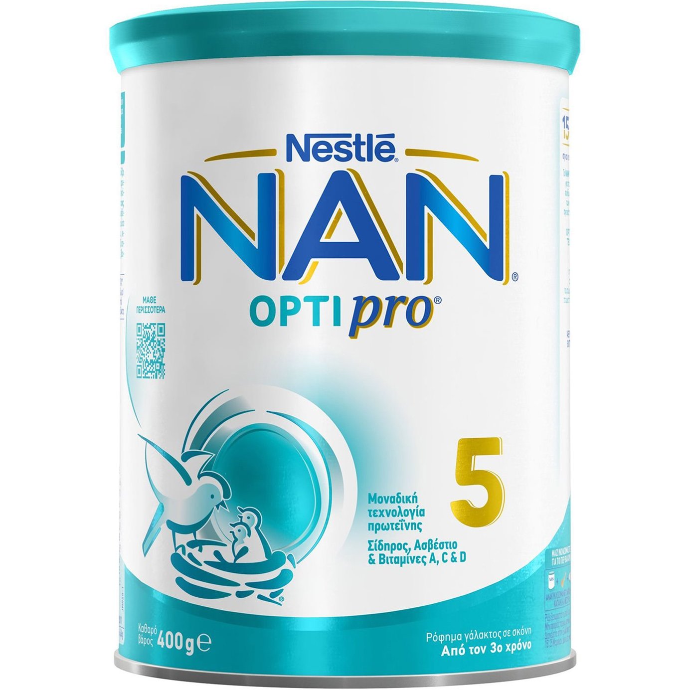 Nestle Nestle NAN Optipro 5 Ρόφημα Γάλακτος σε Σκόνη Εμπλουτισμένο με Βιταμίνες & Μέταλλα, Κατάλληλο Από τον 3ο Χρόνο 400gr