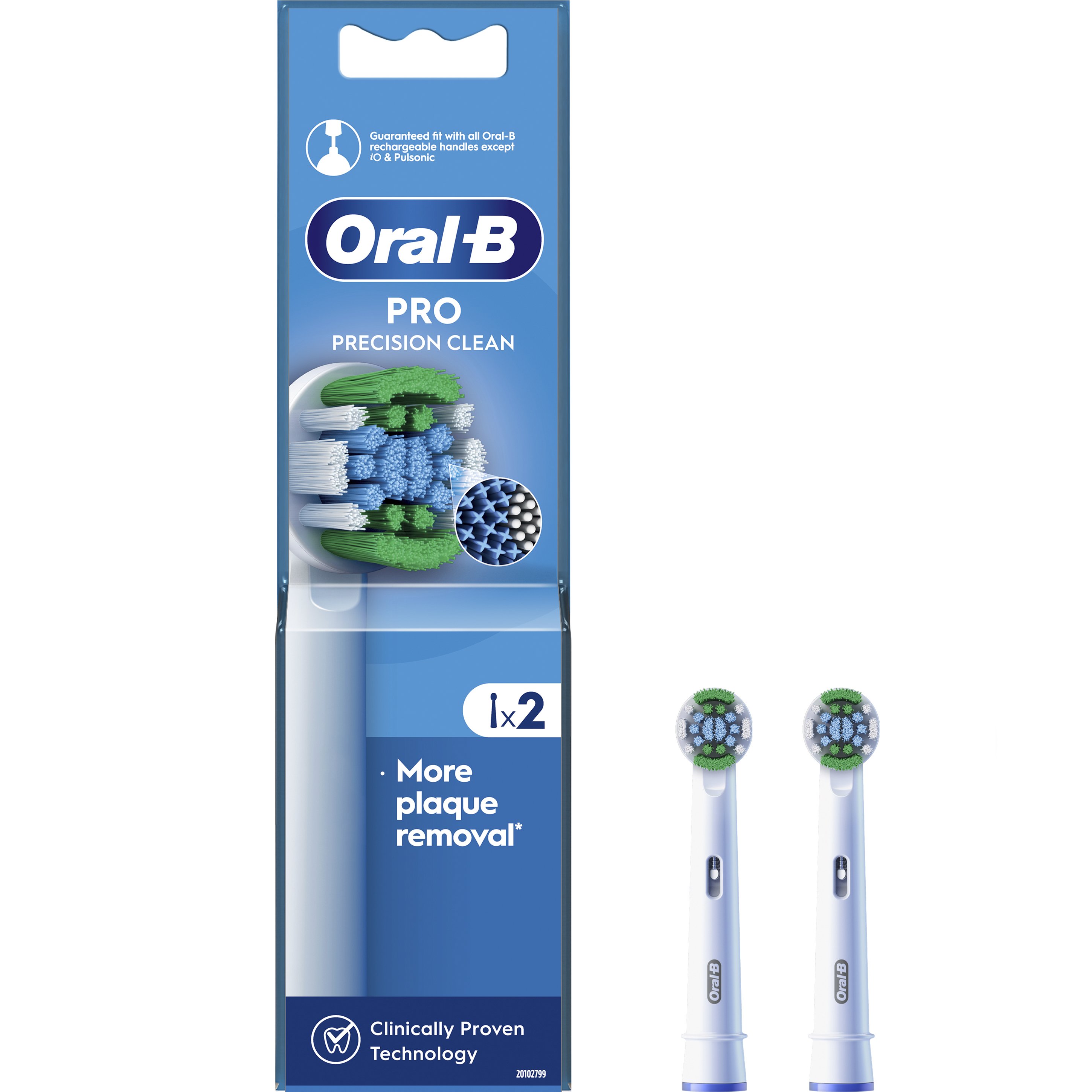 Oral-B Oral-B Pro Precision Clean Medium Electric Toothbrush Head White Ανταλλακτικές Κεφαλές Ηλεκτρικής Οδοντόβουρτσας για Αφαίρεση της Πλάκας, με Μεσαίας Σκληρότητας Ίνες & Ένδειξη Αντικατάστασης Κεφαλής 2 Τεμάχια