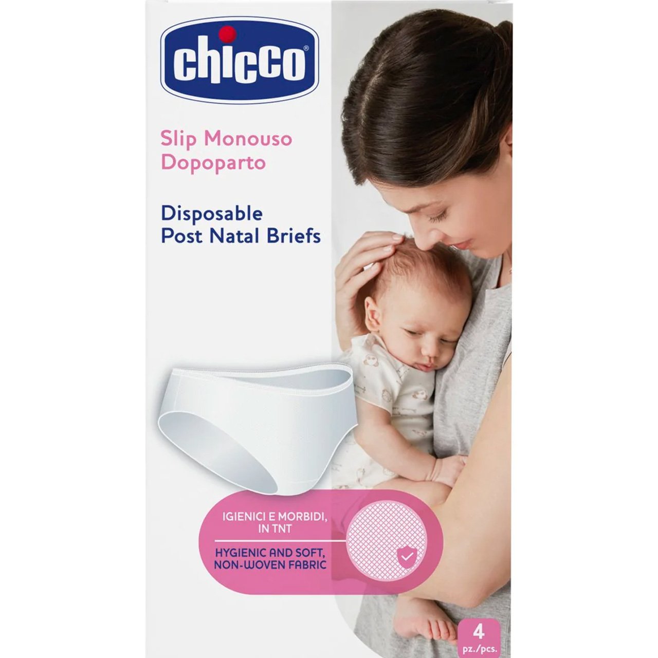 Chicco Chicco Mammy Εσώρουχο μιας Χρήσης Σλίπ από Υγιεινό & Μαλακό Ύφασμα, Ιδανικό σε Περιπτώσεις Καισαρικής Τομής 4 Τεμάχια - No 46 (Eu Size)