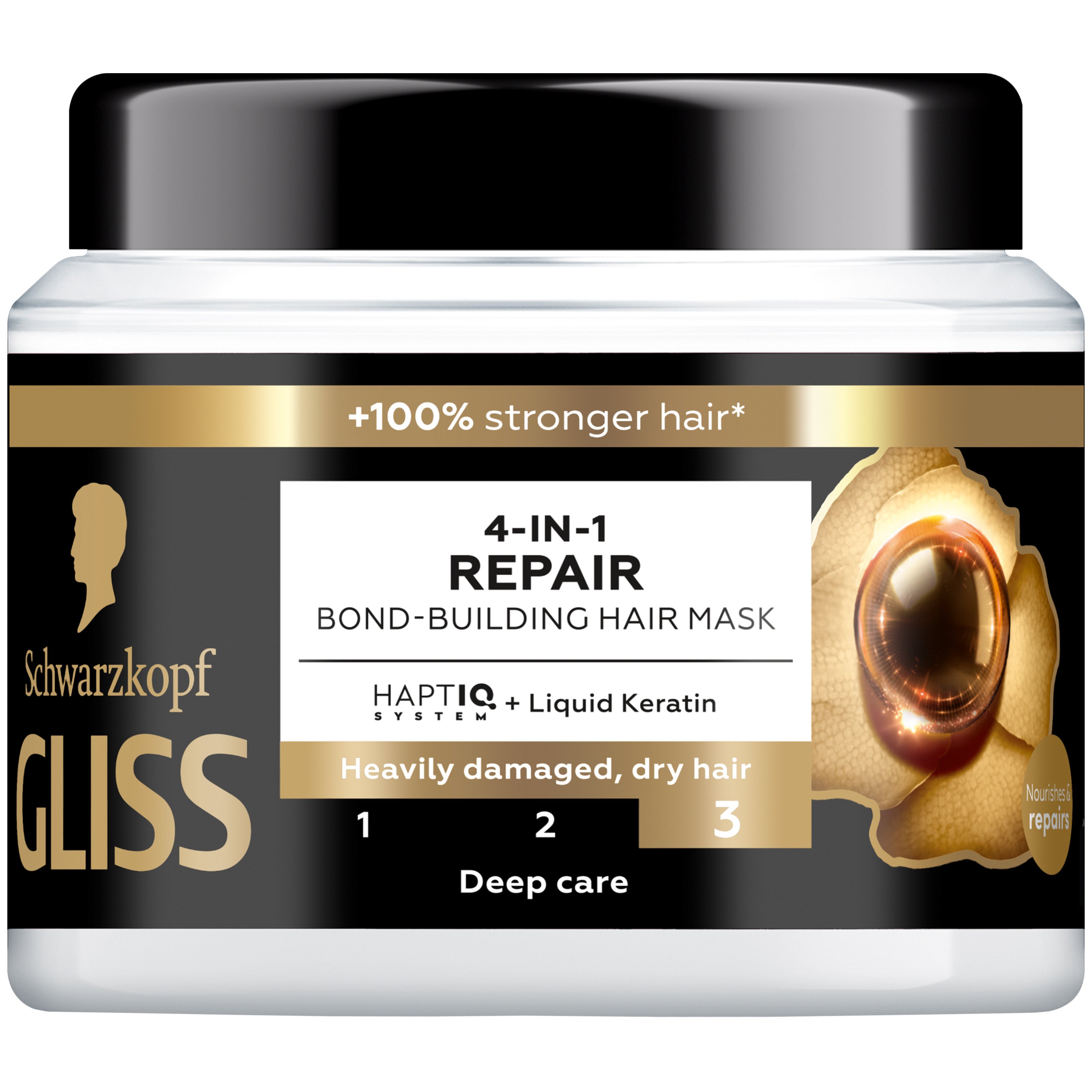 Schwarzkopf Schwarzkopf Gliss 4 in 1 Repair Bond-Building Μάσκα Επανόρθωσης για Πολύ Ταλαιπωρημένα - Ξηρά Μαλλιά 400ml