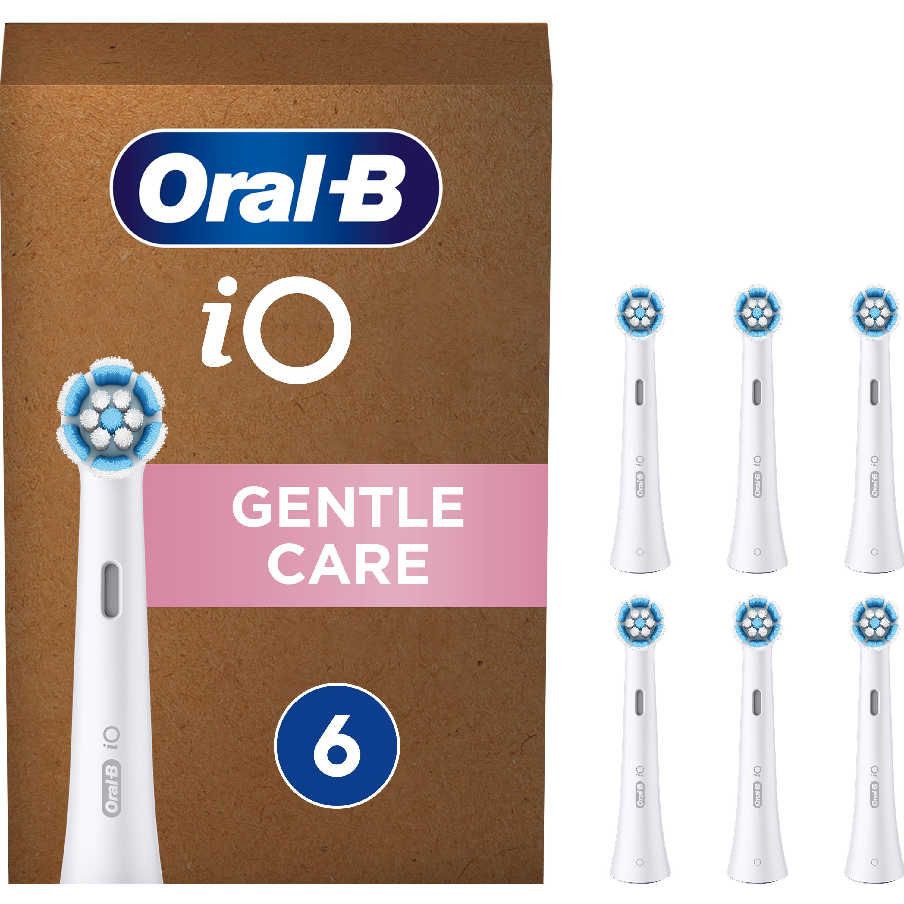 Oral-B Oral-B iO Gentle Care Brush Heads White Ανταλλακτικές Κεφαλές Βουρτσίσματος σε Λευκό Χρώμα, για Απαλό & Επαγγελματικό Καθαρισμό των Ευαίσθητων Δοντιών & Ούλων 6 Τεμάχια