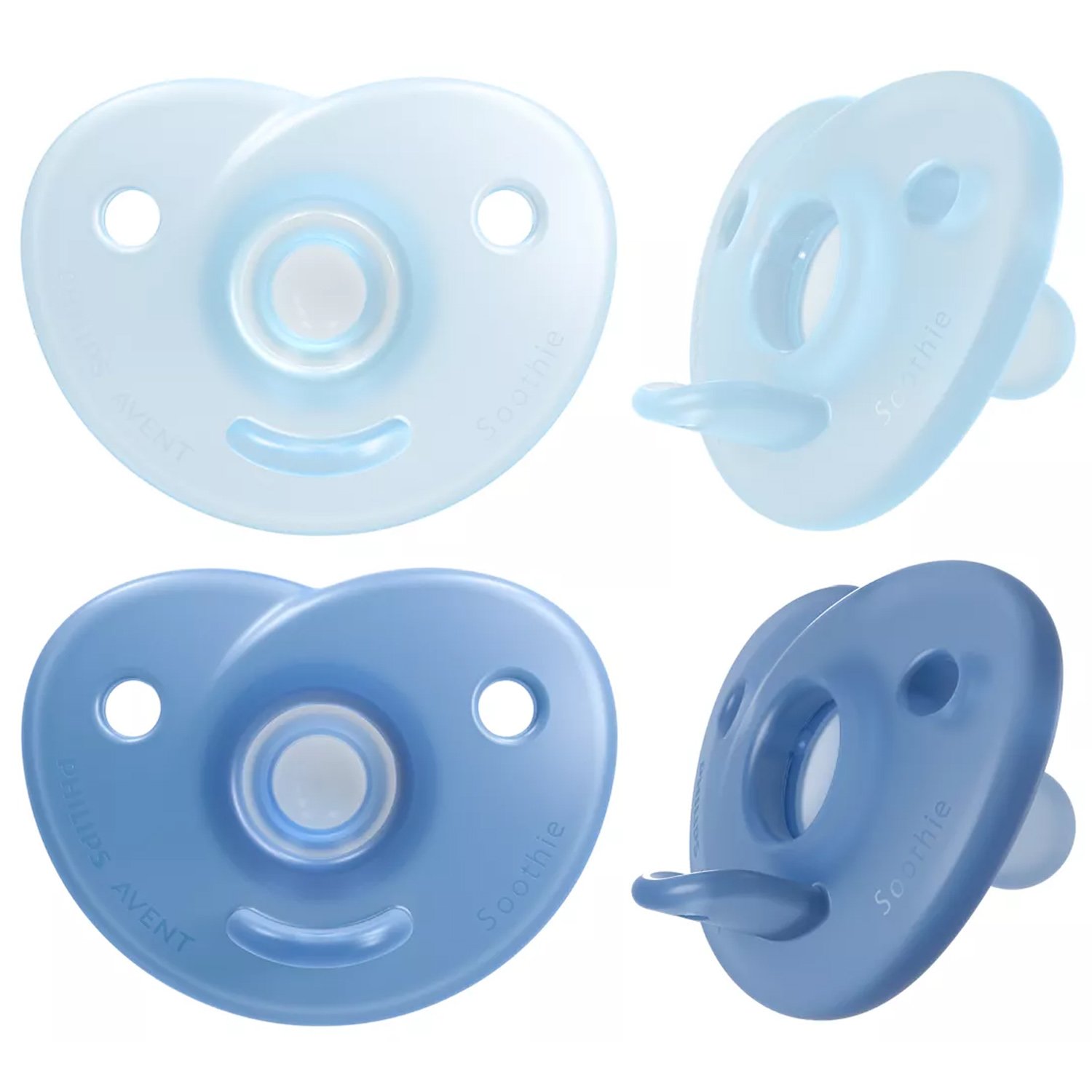 Philips Avent Avent Soothie 0-6m SCF099/21 Μπλε - Γαλάζιο Ορθοδοντική Πιπίλα Σιλικόνης που Αγκαλιάζει τις Φυσικές Καμπύλες του Προσώπου του Μωρού 2 Τεμάχια