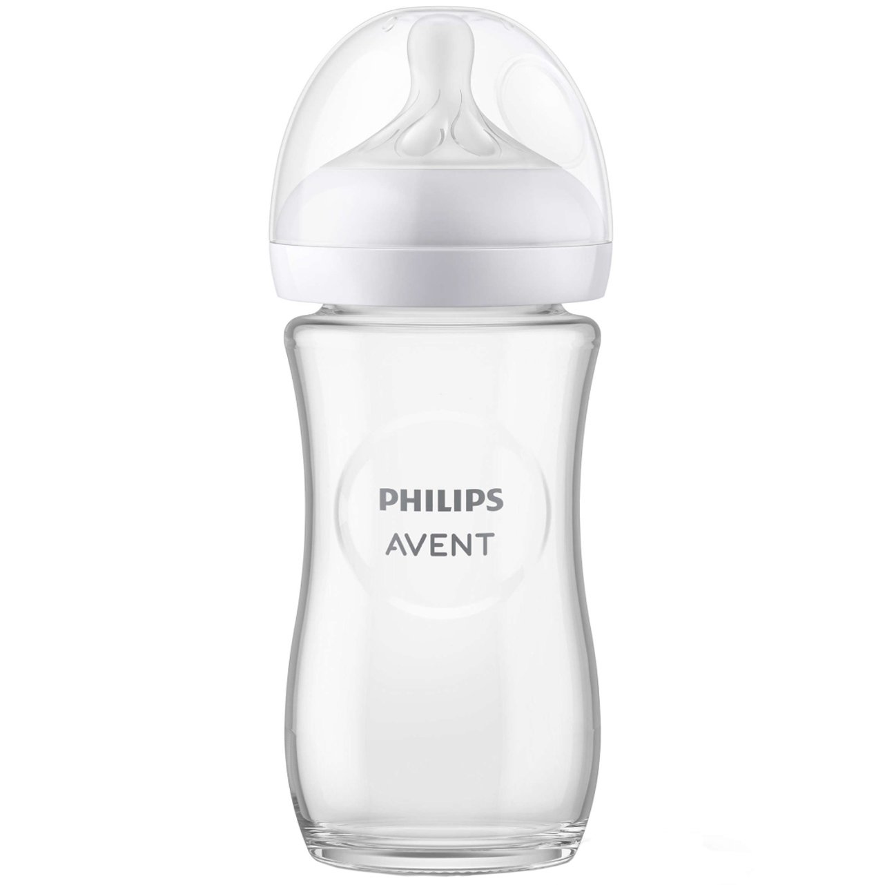 Philips Avent Philips Avent Natural Response Glass Bottle 1m+ Γυάλινο Μπιμπερό με Θηλή Σιλικόνης Ροής 3 Οπών 240ml Κωδ SCY933/01