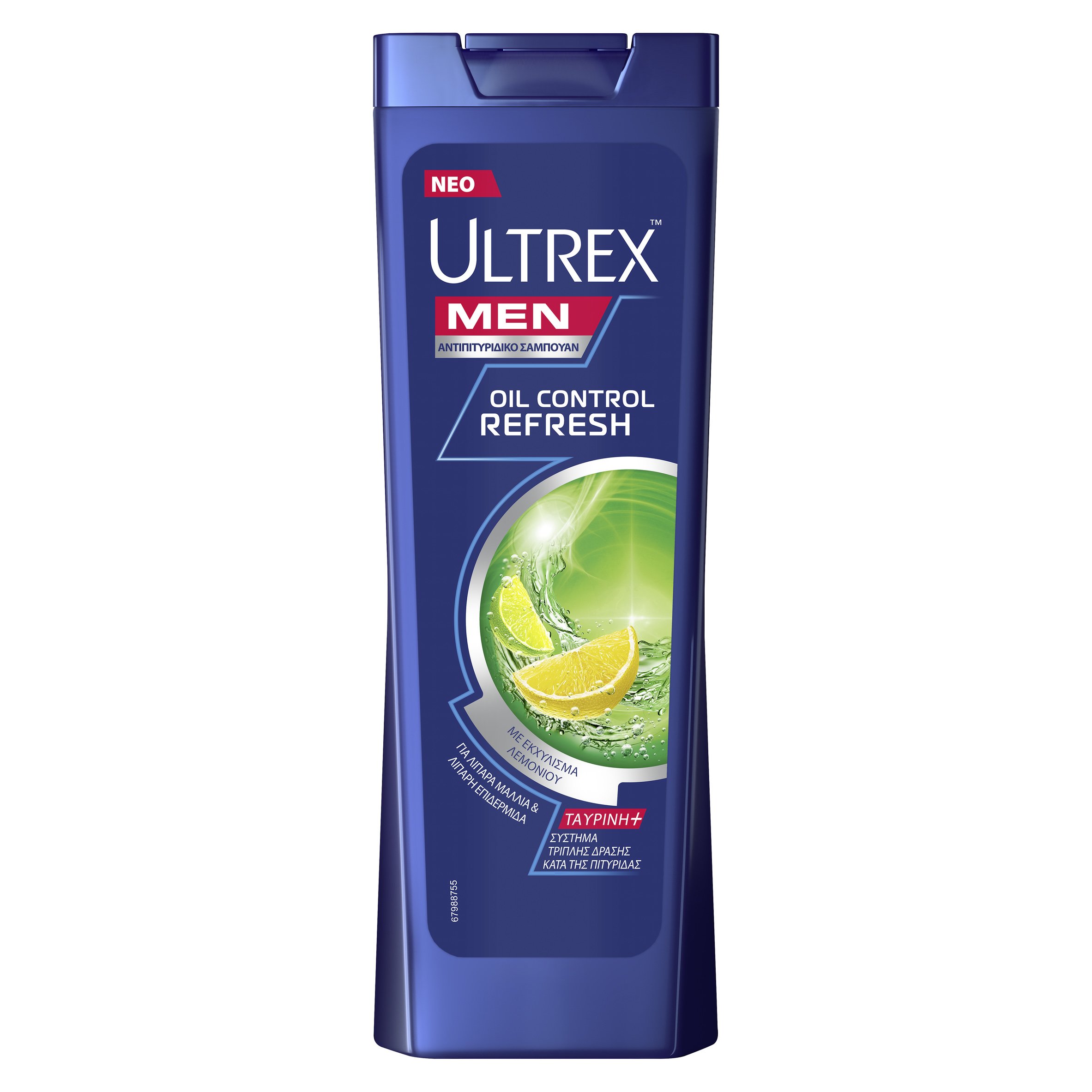 Ultrex Ultrex Men Oil Control Refresh Αντιπιτυριδικό Σαμπουάν με Εκχύλισμα Λεμονιού, για Λιπαρά Μαλλιά & Λιπαρή Επιδερμίδα 360ml