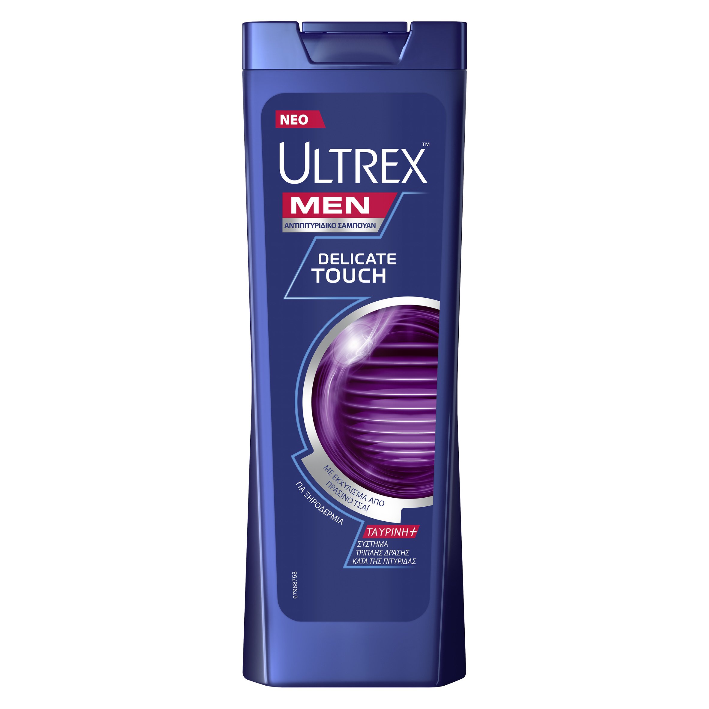 Ultrex Ultrex Men Delicate Touch Αντιπιτυριδικό Σαμπουάν με Εκχύλισμα από Πράσινο Τσάι, Κατάλληλο για Ξηροδερμία 360ml