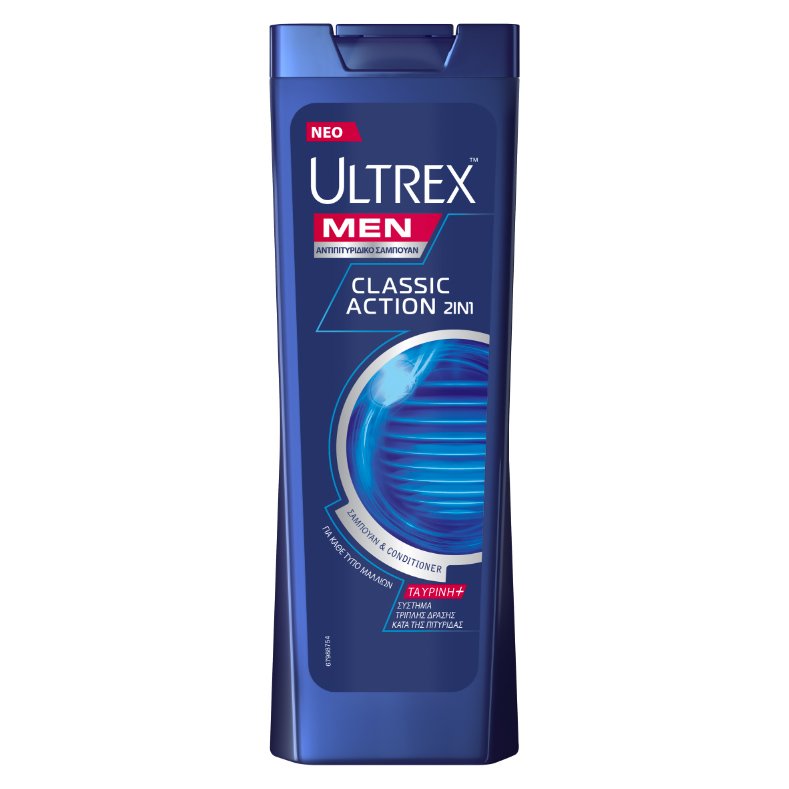 Ultrex Ultrex Men Classic Action 2 in 1 Αντιπιτυριδικό Σαμπουάν & Conditioner Διπλής Δράσης 360ml