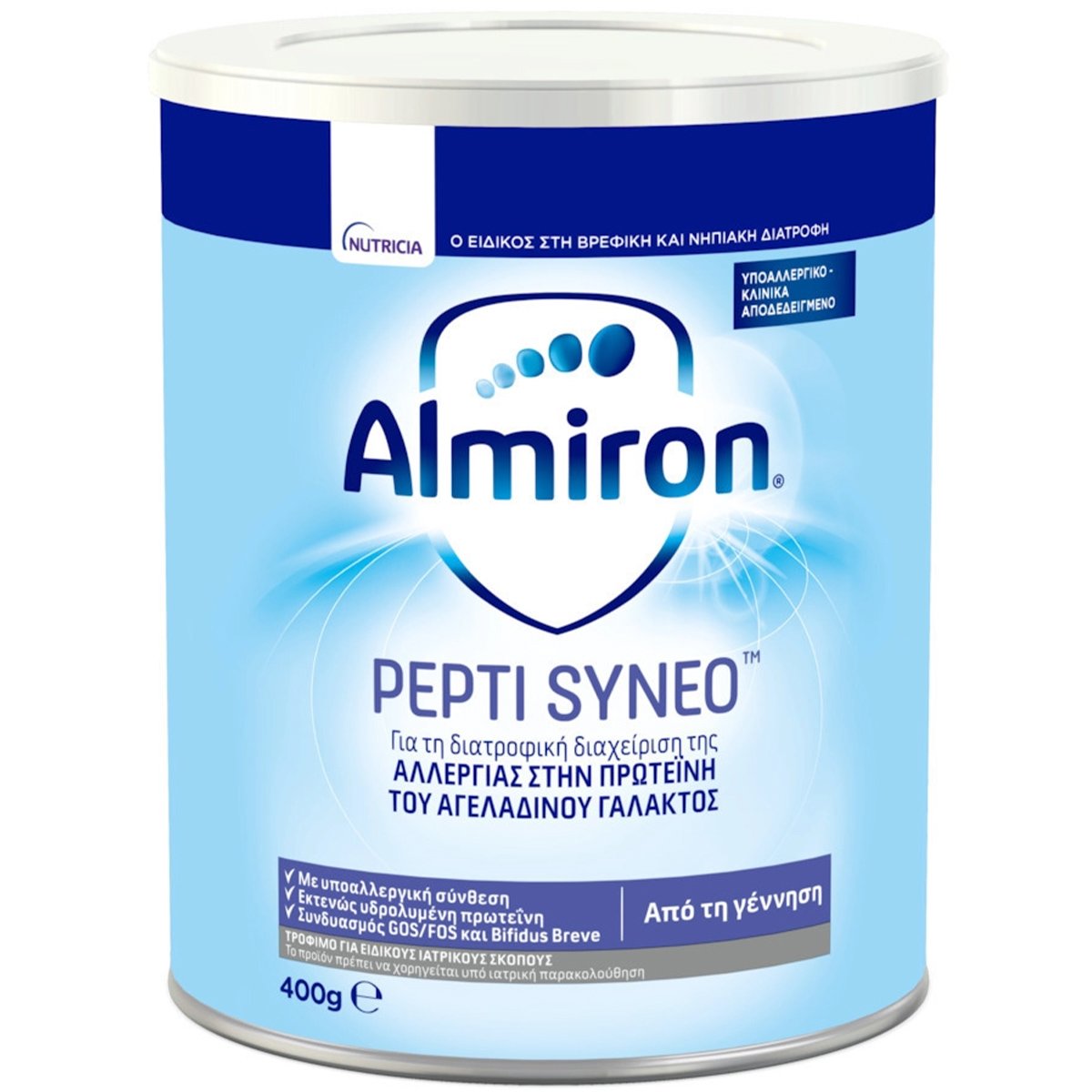 Nutricia Nutricia Almiron Pepti Syneo Γάλα Διατροφικής Διαχείρησης για Βρέφη με Διαγνωσμένη Αλλεργία στην Πρωτεΐνη του Αγελαδινού Γάλακτος 400g