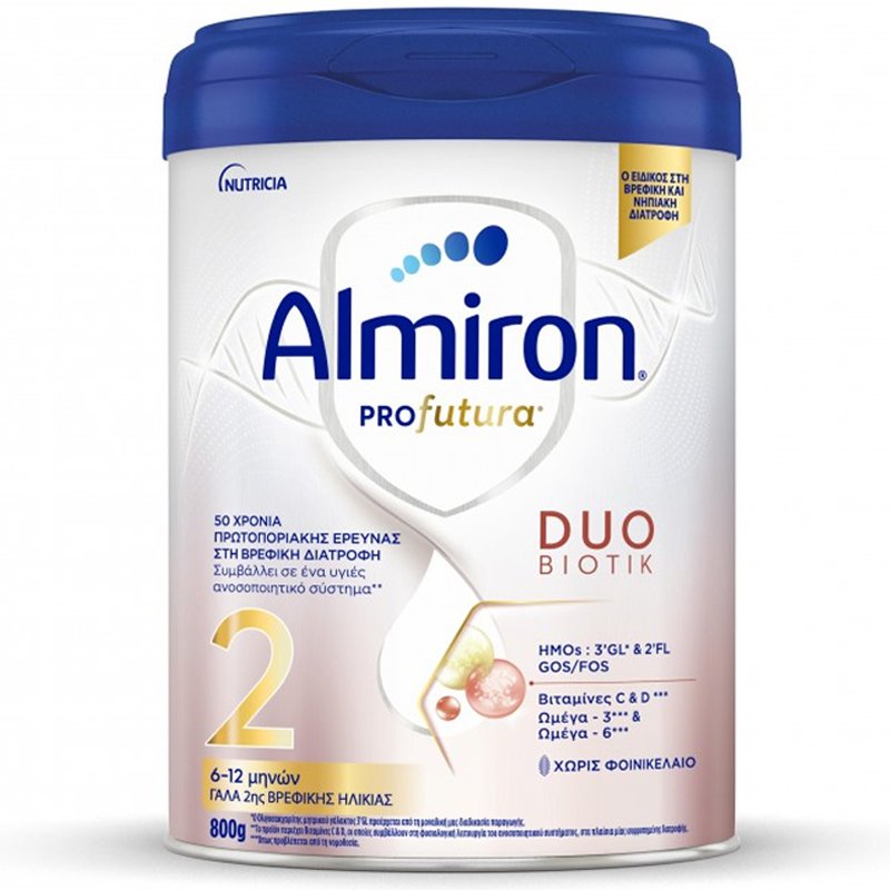 Nutricia Nutricia Almiron Profutura Duo Biotic 2 Γάλα 2ης Βρεφικής Ηλικίας για Υγιή, Τελειόμηνα Βρέφη Από 6-12 Μηνών Χωρίς Φοινικέλαιο 800g