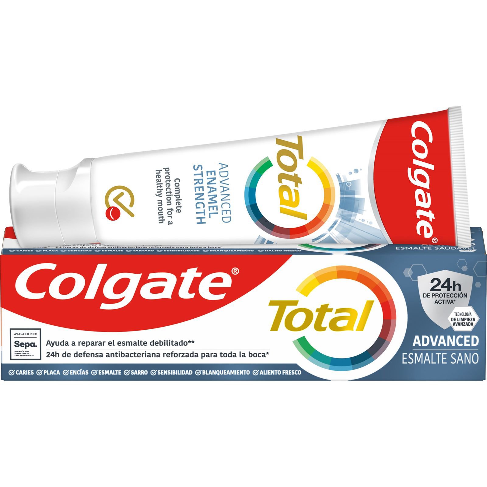 Colgate Total Advanced Enamel Strength Οδοντόκρεμα για την Επιδιόρθωση του Σμάλτου με 24ωρη Αντιβακτηριαλή Προστασία 75ml