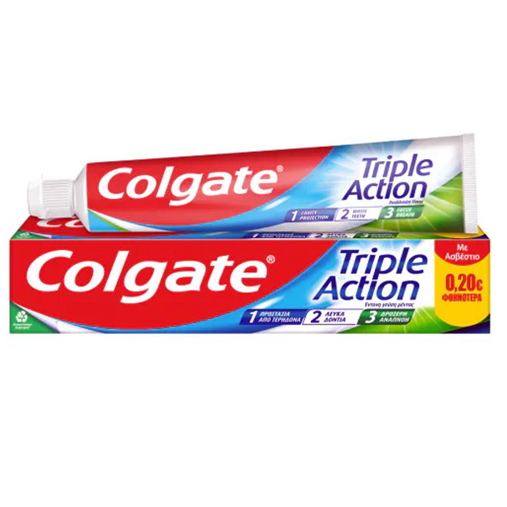 Colgate Colgate Promo Triple Action Toothpaste Οδοντόκρεμα που Προστατεύει από την Τερηδόνα & Χαρίζει πιο Λευκά Δόντια 75ml