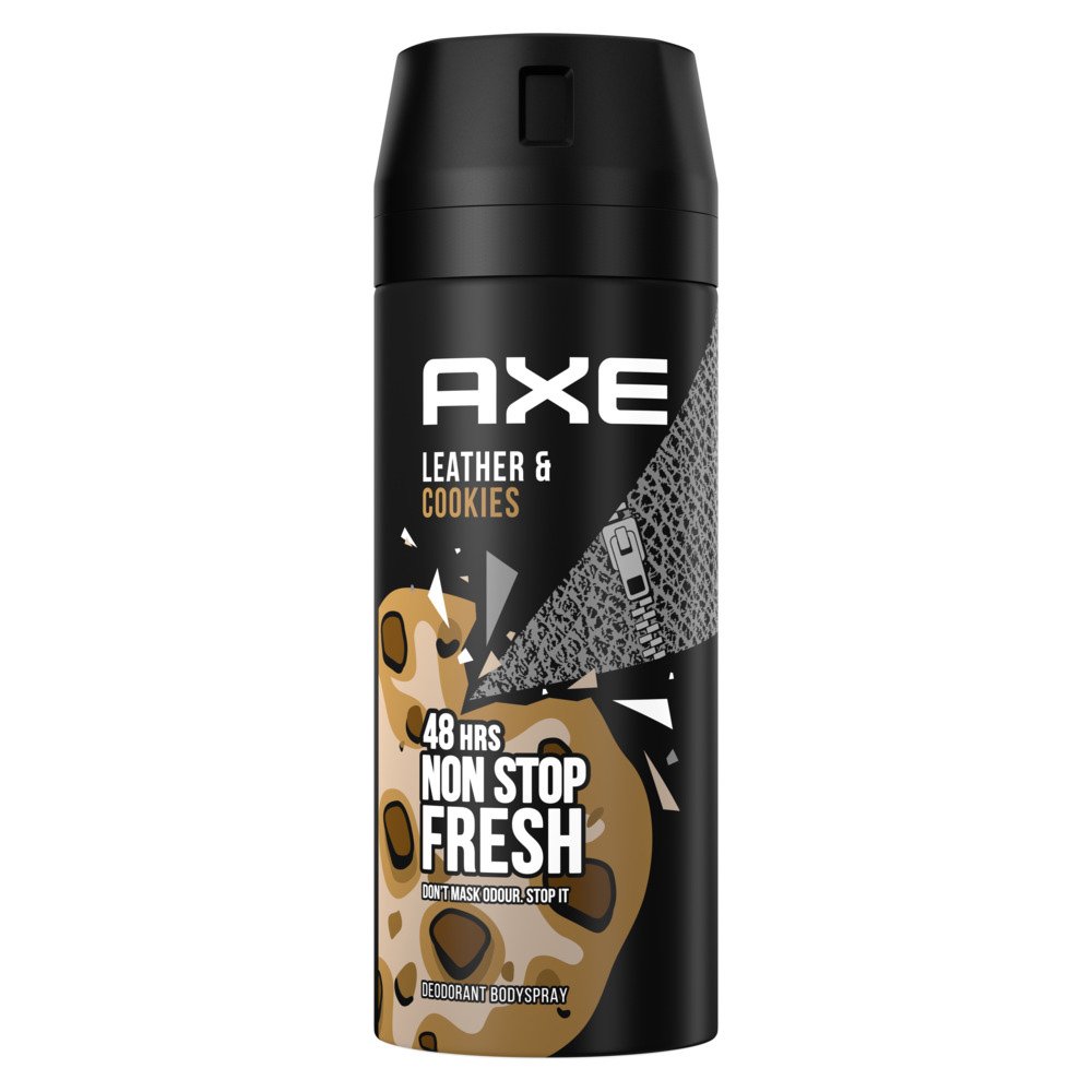 Axe Axe Collision Leather & Cookies Body Spray Αποσμητικό 48ωρης Φρεσκάδας με Γλυκό Άρωμα Μπισκότου 150ml