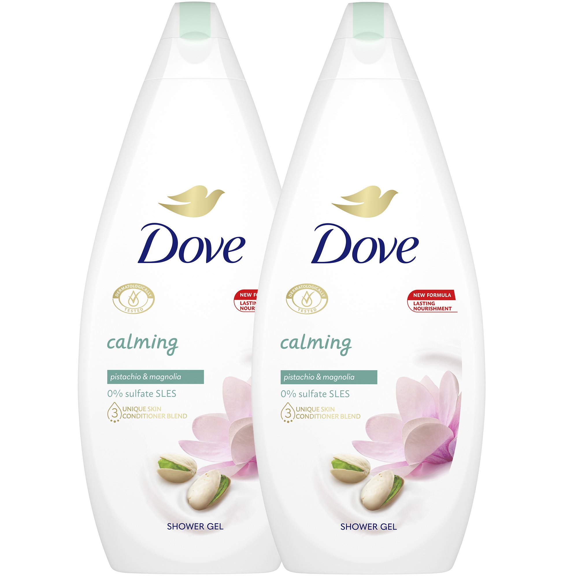 Dove Πακέτο Προσφοράς Calming Pistachio & Magnolia Shower Gel Χαλαρωτικό Αφρόλουτρο με Άρωμα Κρέμας Φιστικιού & Μανόλιας 2x720ml (1+1 Δώρο)