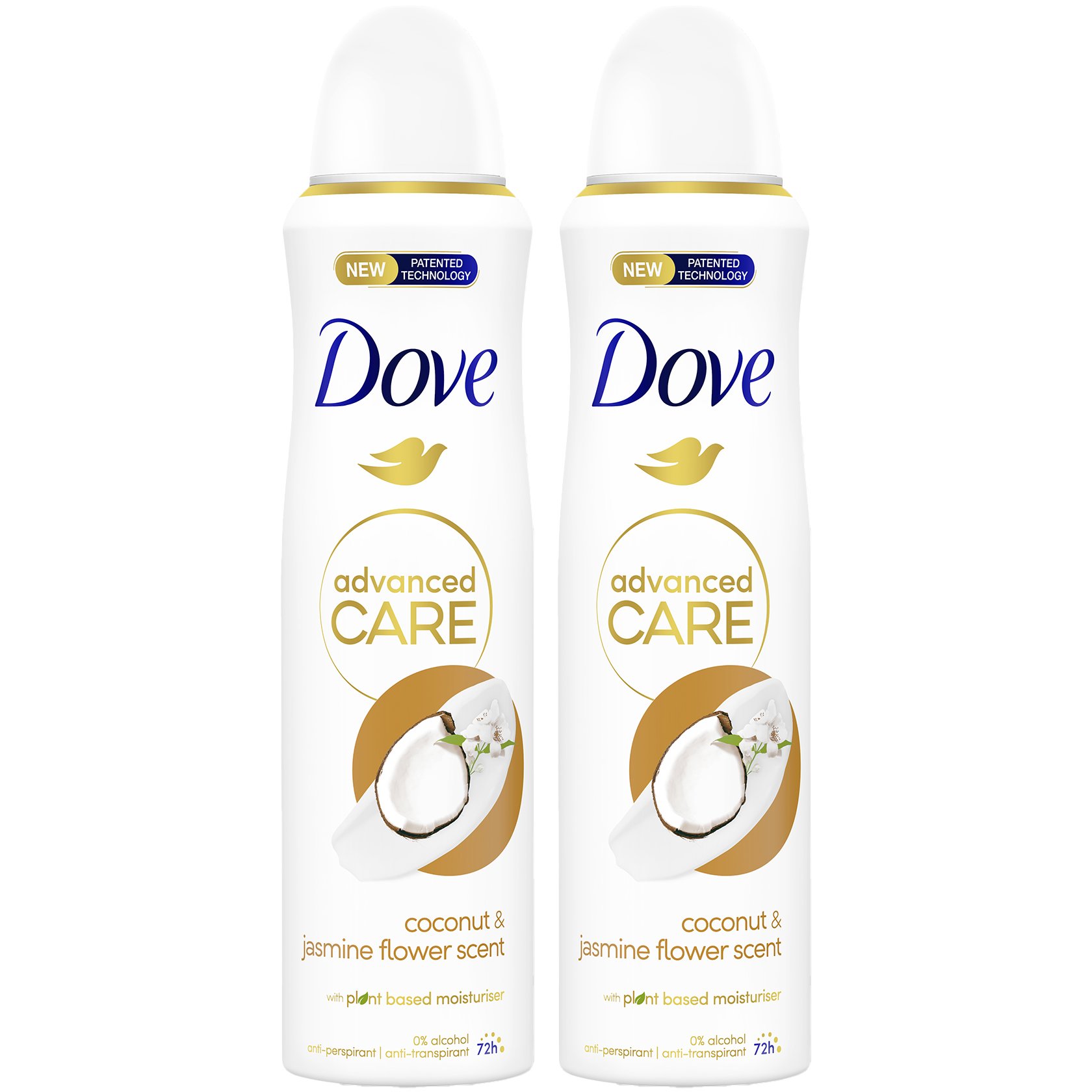 Dove Dove Πακέτο Προσφοράς Advance Coconut & Jasmine Flower Scent 72h Anti-Perspirant Spray 2x150ml (1+1 Δώρο),Αποσμητικό Spray για Αντιιδρωτική Προστασία Έως 72 Ώρες, με Άρωμα Καρύδα & Γιασεμί