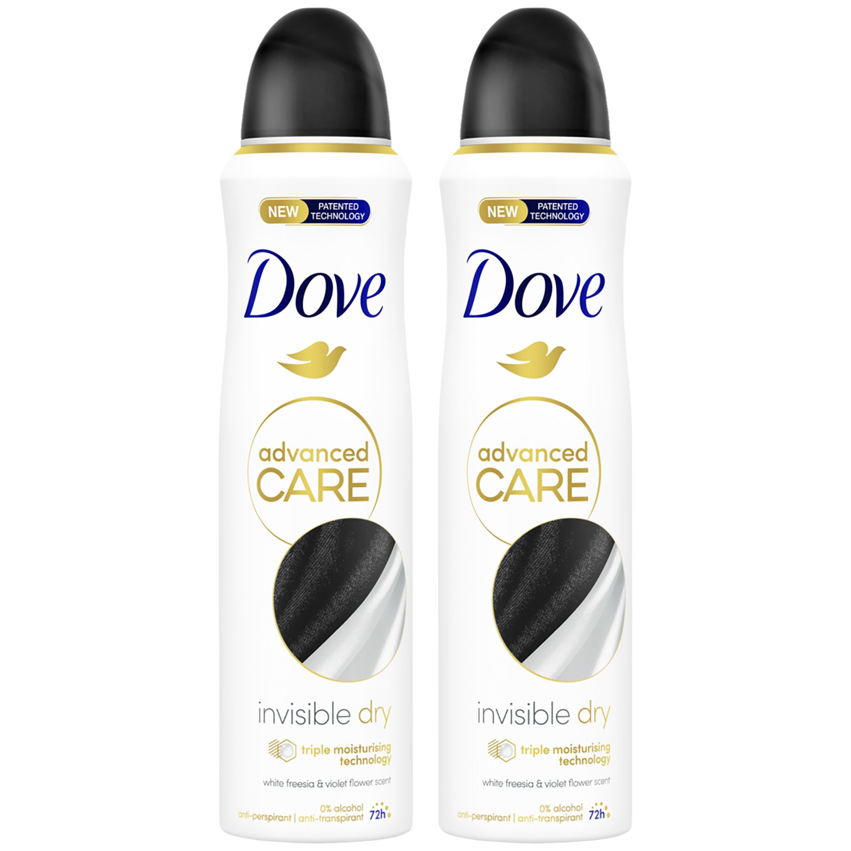 Dove Dove Πακέτο Προσφοράς Advanced Care Invisible Dry 72h Anti-Perspirant Spray 2x150ml (1+1 Δώρο)