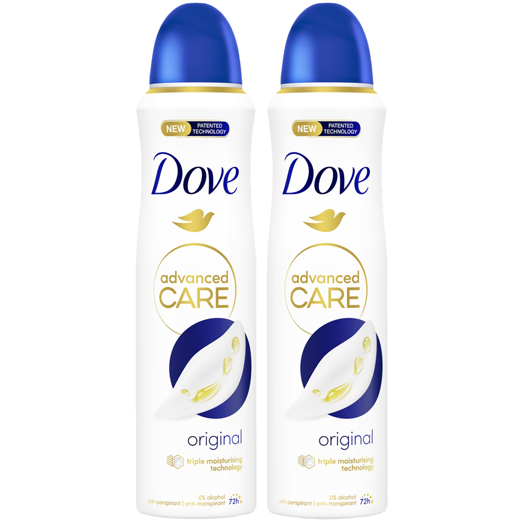 Dove Πακέτο Προσφοράς Advanced Care Original 72h Anti-Perspirant Spray Αποσμητικό Spray για Αντιιδρωτική Προστασία Έως 72 Ώρες 2x150ml (1+1 Δώρο) φωτογραφία