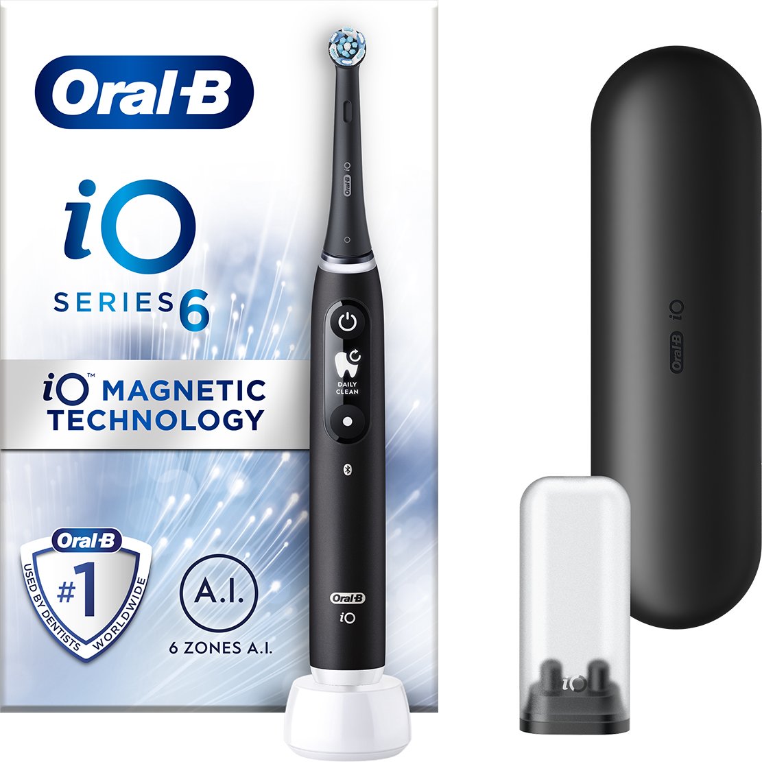 Oral-B iO Series 6 Electric Toothbrush Black Lava Ηλεκτρική Οδοντόβουρτσα Προηγμένης Τεχνολογίας σε Μαύρο Χρώμα 1 Τεμάχιο φωτογραφία