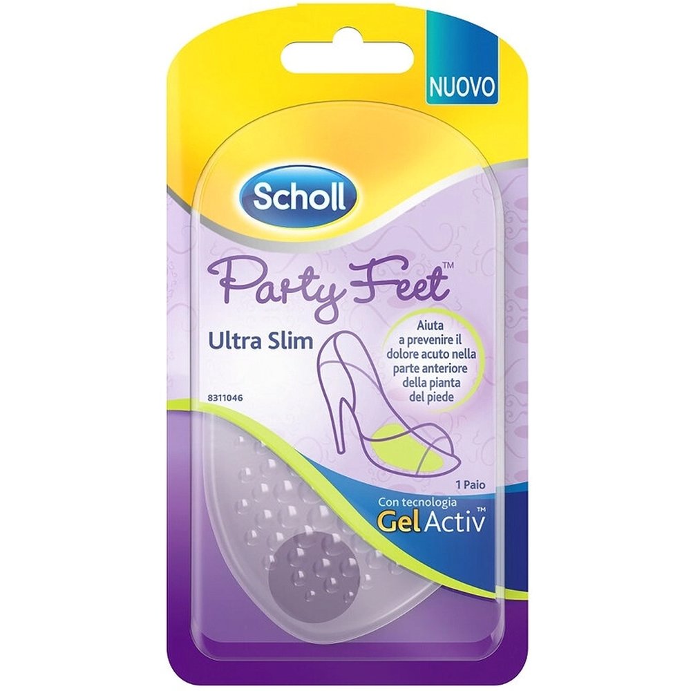 Scholl Scholl Gel Activ Party Feet Ultra Slim Μαλακά Αντικραδασμικά Επιθέματα Μεταταρσίου 2 Τεμάχια