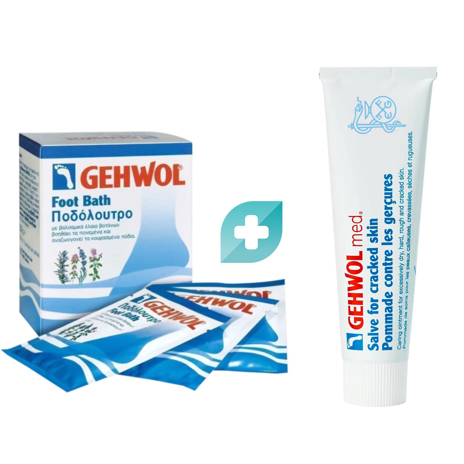 Σετ Gehwol Foot Bath 10 Sachets & Med Salve for Craked Skin 125ml φωτογραφία