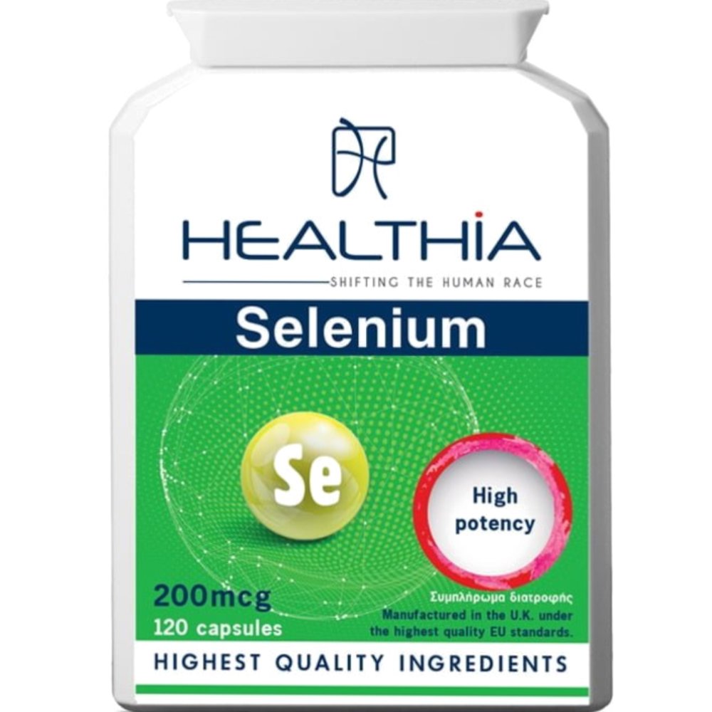 Healthia Healthia Selenium 200mcg High Potency Συμπλήρωμα Διατροφής με Σελήνιο Υψηλής Ισχύος για Αντιοξειδωτική Προστασία, Ενίσχυση της Ανδρικής Γονιμότητας & του Ανοσοποιητικού 120caps