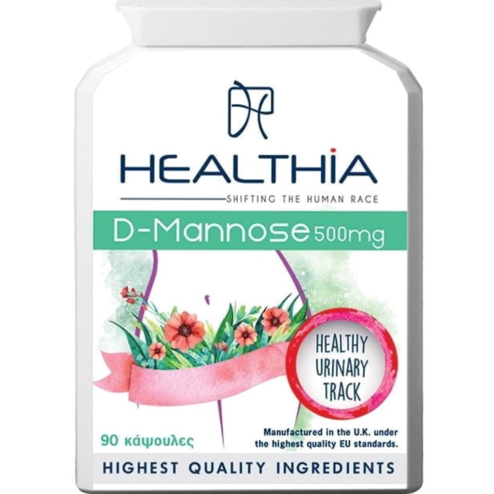 Healthia Healthia D-Mannose 500mg Συμπλήρωμα Διατροφής με Μαννόζη για Προστασία του Ουροποιητικού Συστήματος 90caps