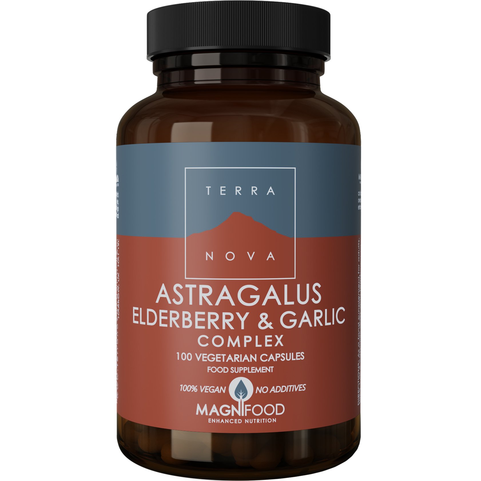 Terranova Astragalus, Elderberry & Garlic Complex Συμπλήρωμα Διατροφής με Ρίζα Αστραγάλου, Σαμπούκο & Σκόρδο για Ενίσχυση του Ανοσοποιητικού Συστήματος 100veg.caps