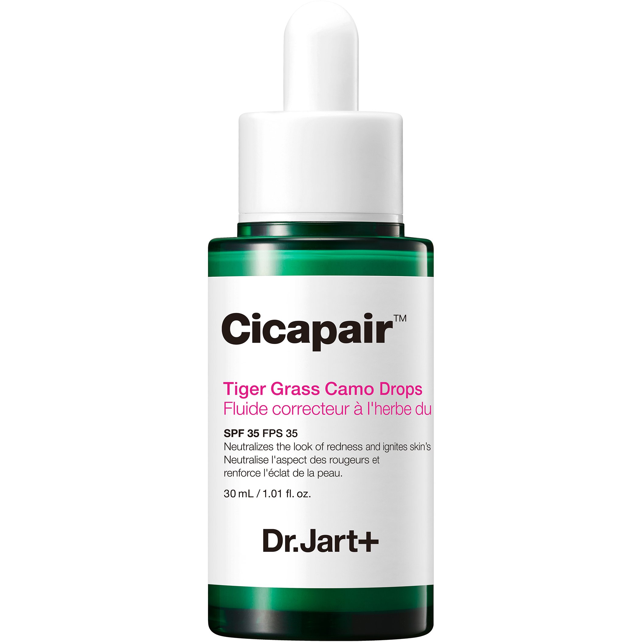 Dr.Jart+ Cicapair Tiger Grass Camo Face Drops Spf35 Ορός Προσώπου για Διόρθωση της Ερυθρότητας & Ομοιόμορφο Τόνο με Υψηλή Αντηλιακή Προστασία, Κατάλληλος για Ευαίσθητες Επιδερμίδες 30ml φωτογραφία