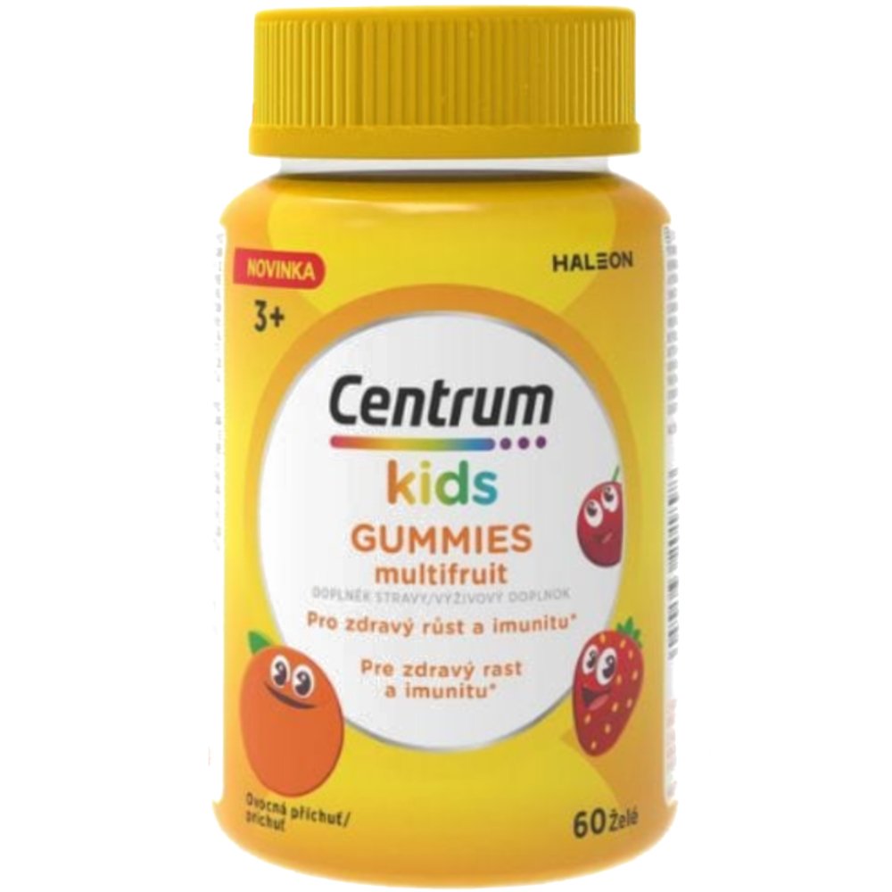 Centrum Centrum Kids Gummies 3+ Years Συμπλήρωμα Διατροφής για Παιδιά με 8 Βιταμίνες, Μέταλλα & Ιχνοστοιχεία για Ενδυνάμωση του Ανοσοποιητικού - Μυοσκελετικού Συστήματος & της Γνωσιακής Λειτουργίας με Γεύση Φρούτων 60 Softgels - Multifruit