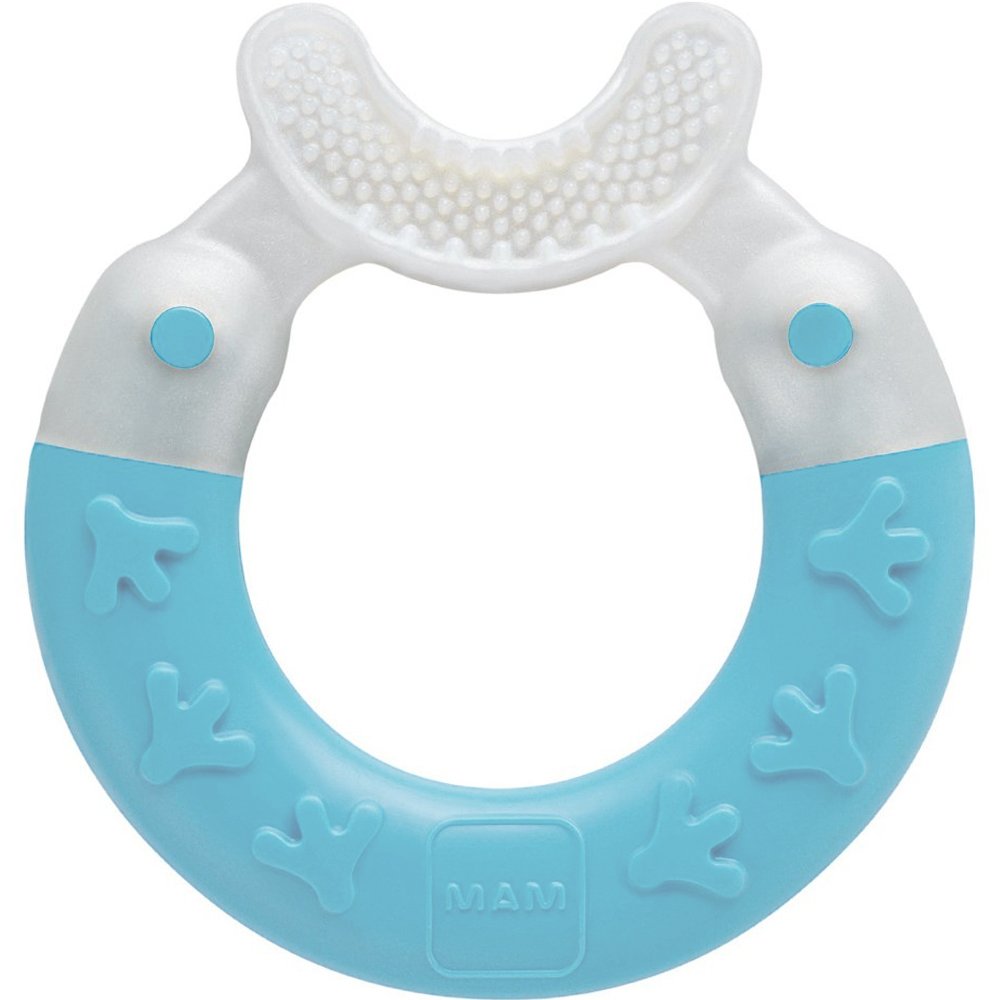 Mam Mam Bite & Brush Teether 3m+ Γαλάζιο Πολυκρίκος Οδοντοφυΐας για Καθαρισμού Δοντιών & Μασάζ στα Ευαίσθητα Ούλα για Μωρά από 3 Μηνών 1 Τεμάχιο, Κωδ 560B