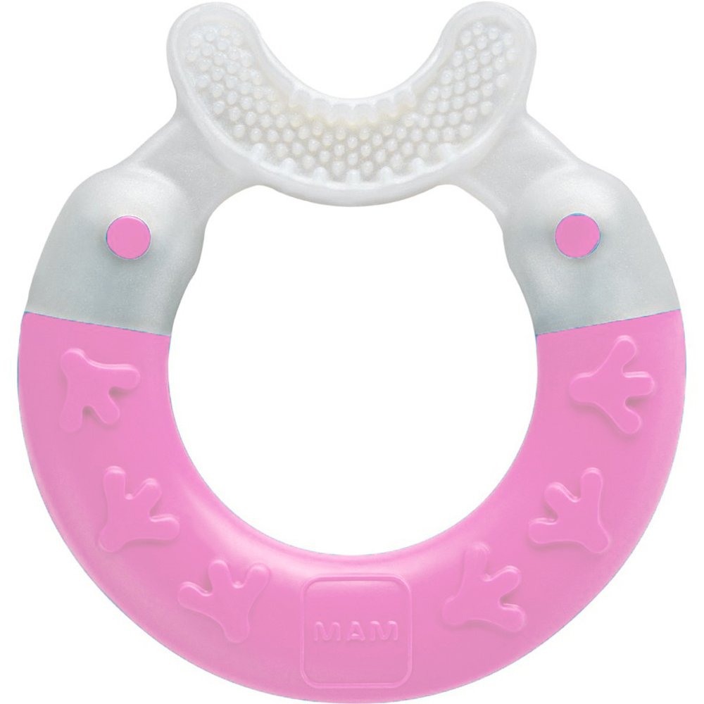 Mam Mam Bite & Brush Teether 3m+ Ροζ Πολυκρίκος Οδοντοφυΐας για Καθαρισμού Δοντιών & Μασάζ στα Ευαίσθητα Ούλα για Μωρά από 3 Μηνών 1 Τεμάχιο, Κωδ 560G