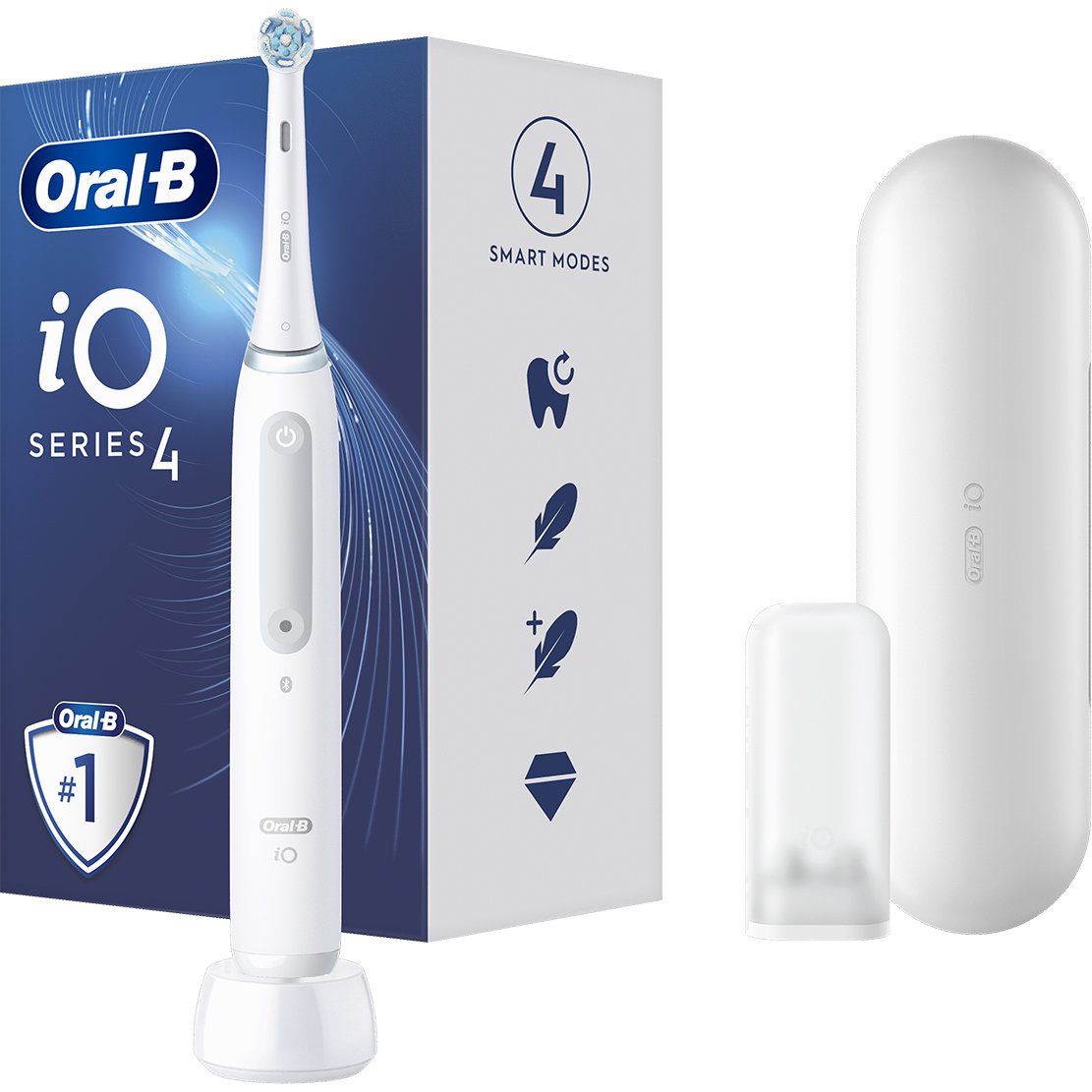 Oral-B iO Series 4 Electric Toothbrush White Ηλεκτρική Οδοντόβουρτσα Προηγμένης Τεχνολογίας σε Λευκό Χρώμα 1 Τεμάχιο φωτογραφία