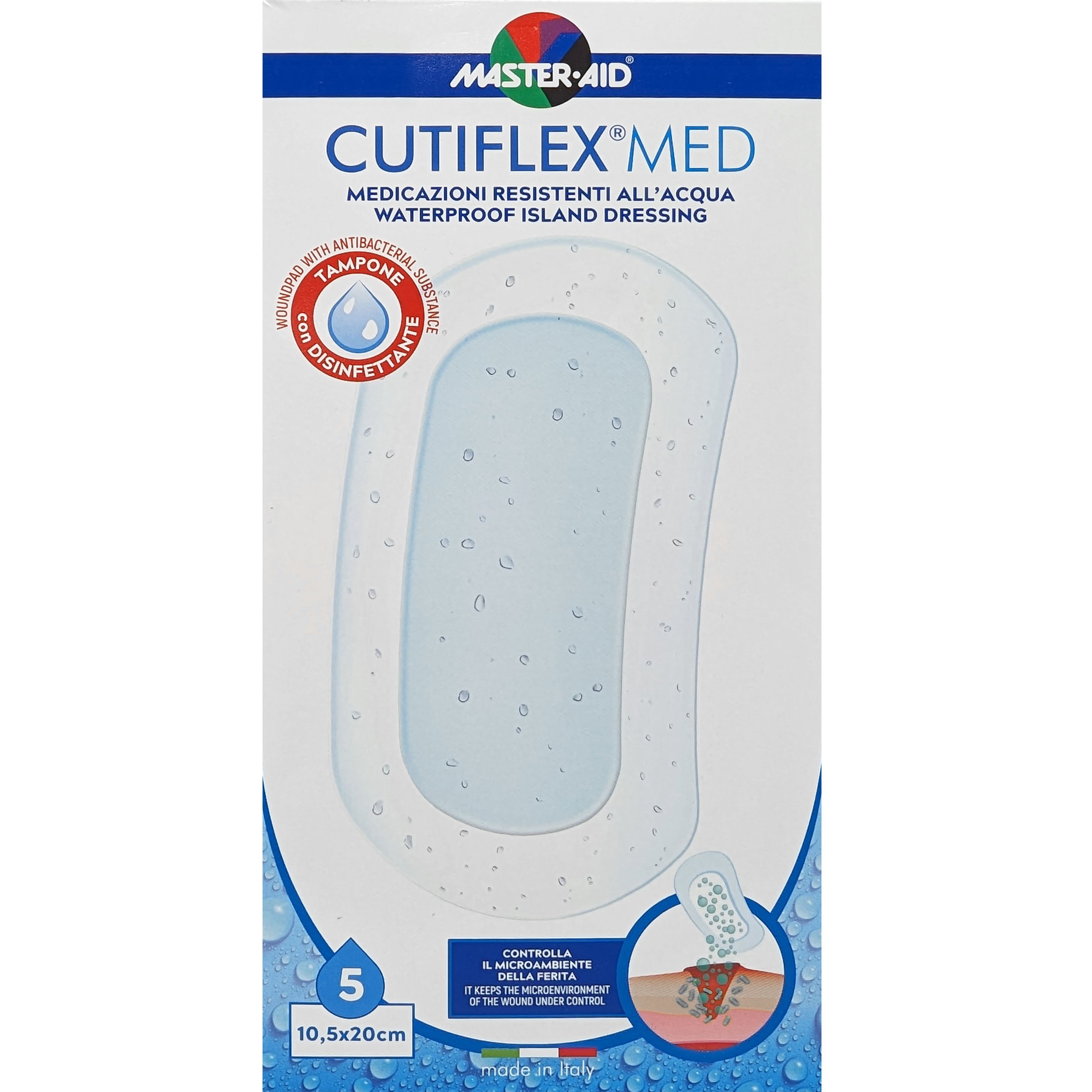 Master Aid Cutiflex Med Waterproof Island Dressing X Cm Pharm Gr