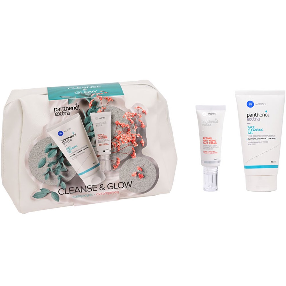 Medisei Medisei Promo Panthenol Extra Face Cleansing Gel 150ml & Retinol Anti-Aging Face Cream 30ml & Δώρο Νεσεσέρ 1 Τεμάχιο