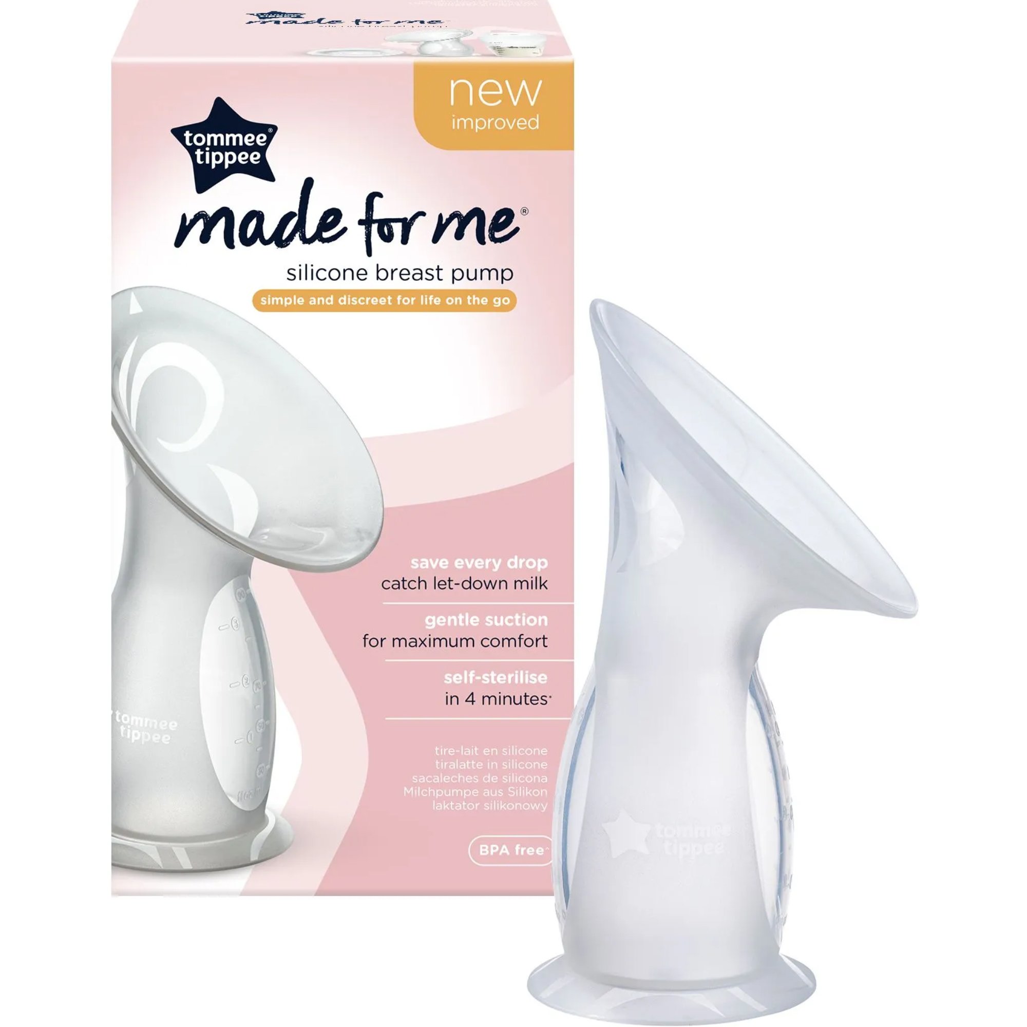 Tommee Tippee Tommee Tippee Single Silicon Breast Pump Θήλαστρο Σιλικόνης με Καπάκι & Σακουλάκι Αποθήκευσης Γάλακτος 1 Τεμάχιο, Κωδ 423644