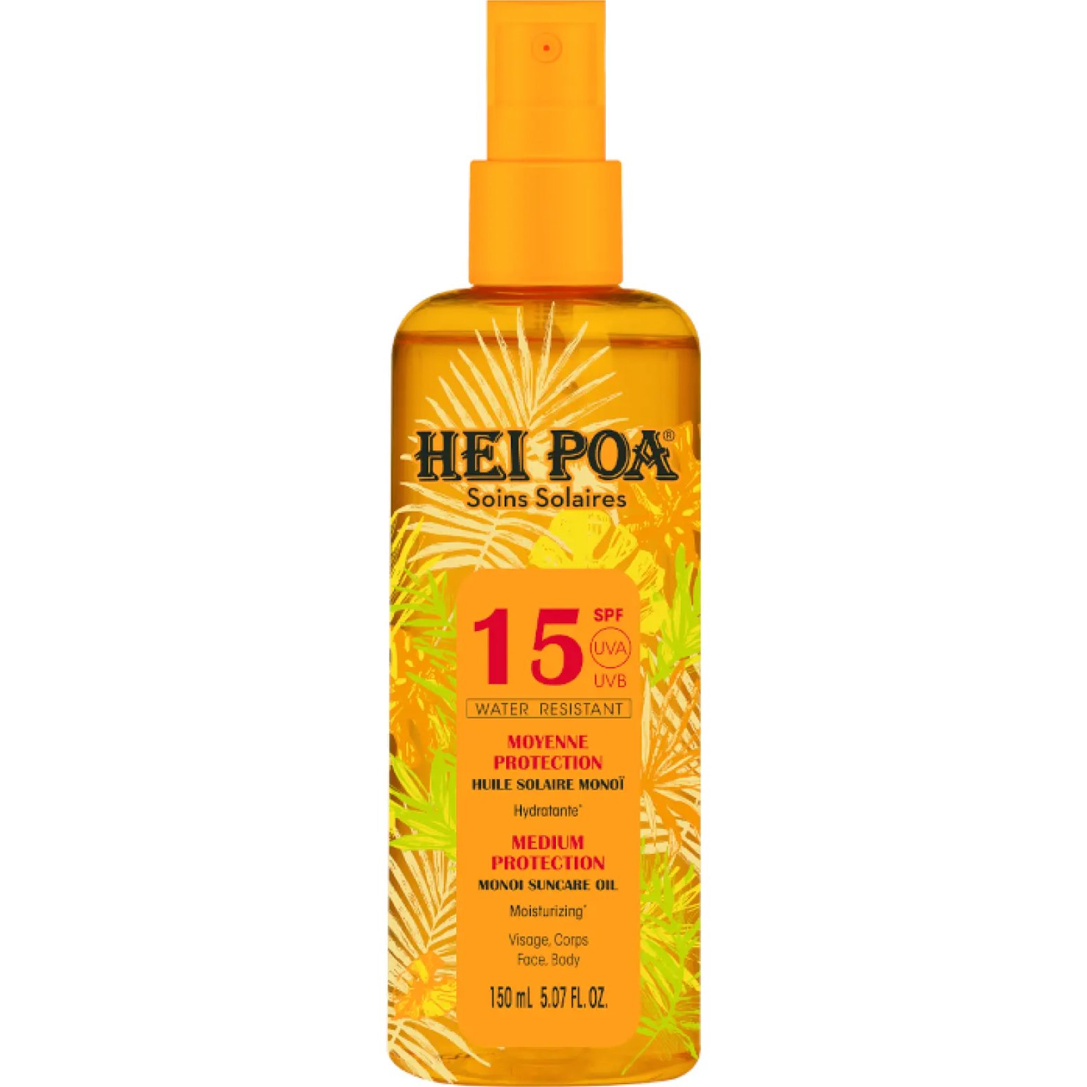 Hei Poa Hei Poa Suncare Monoi Dry Oil Spray Spf15 Ξηρό Λάδι για Πρόσωπο - Μαλλιά - Σώμα σε Spray με Έντονο Άρωμα Tiare & Δείκτη Αντηλιακής Προστασίας 150ml