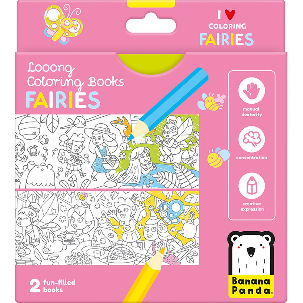 Banana Panda Banana Panda Looong Coloring Fun-Filled Books Βιβλίο Ακορντεόν με Πανοραμικές Εικόνες για Χρωματισμό 2 Τεμάχια - Fairies