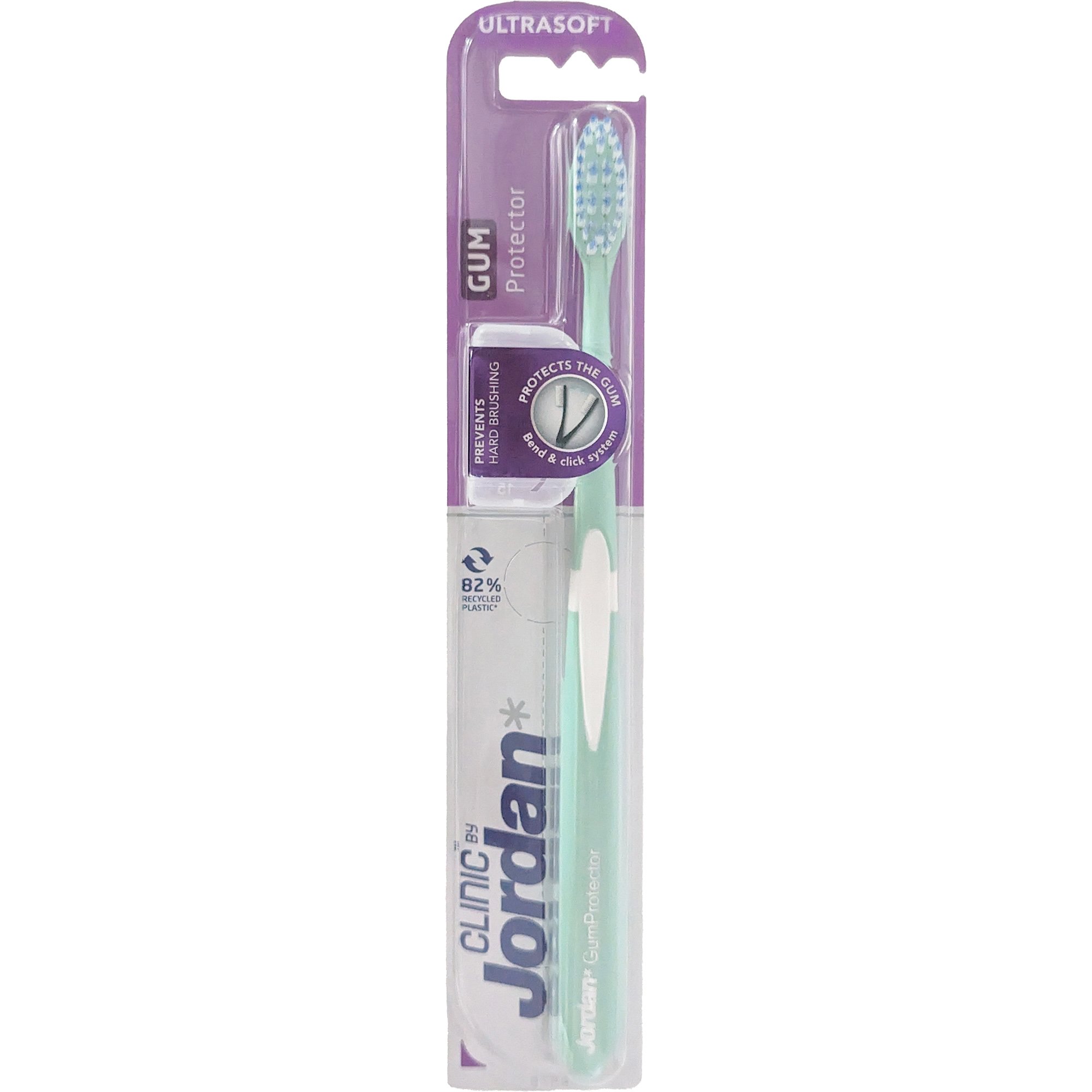 Jordan Clinic Gum Protector Toothbrush Ultra Soft Μέντα Μαλακή Οδοντόβουρτσα με Εξαιρετικά Λεπτές Ίνες για Προστασία των Ούλων 1 Τεμάχιο, Κωδ 310059