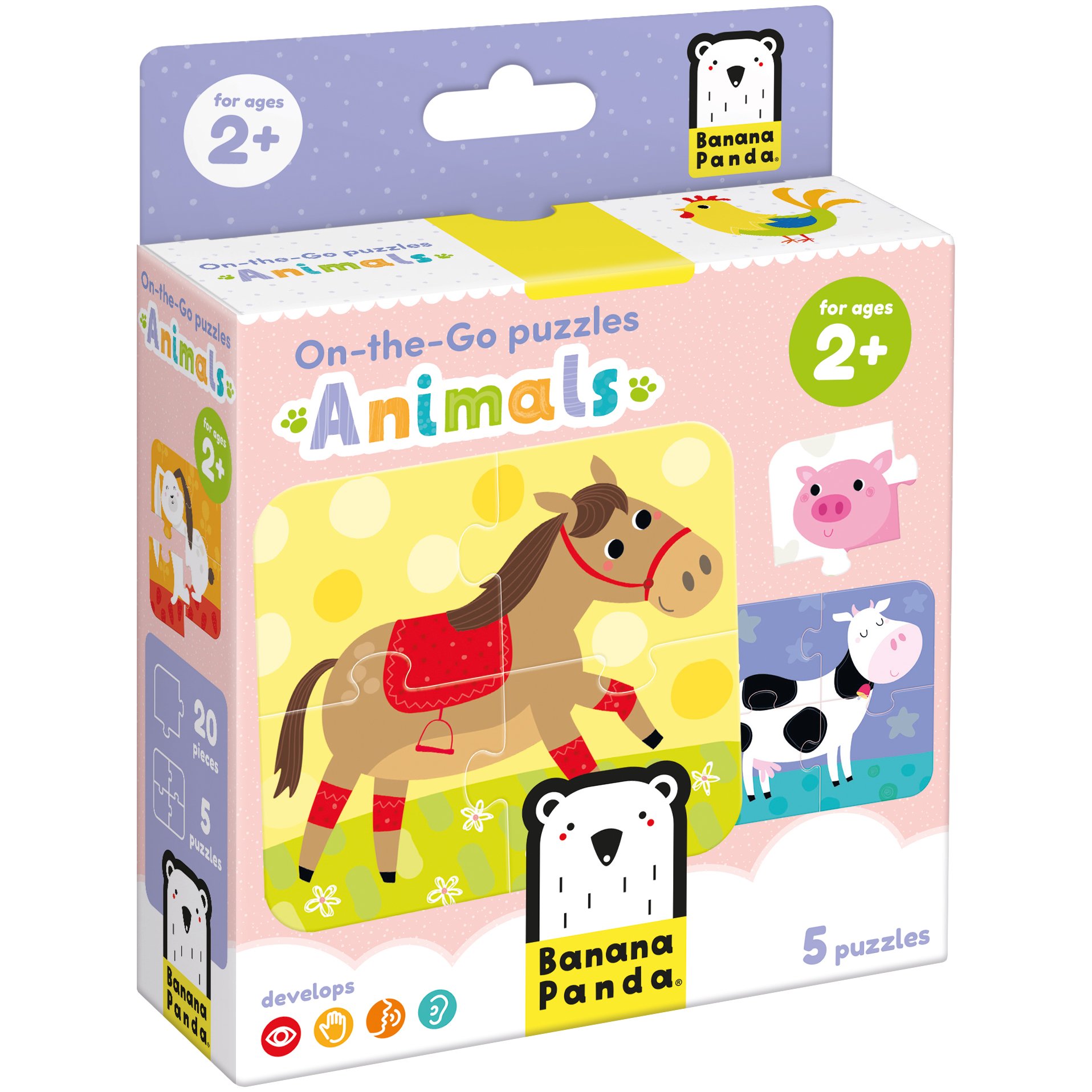 Banana Panda Banana Panda On The Go Puzzles 2 Years+, 5 Τεμάχια - Animals,Παιδικό Παζλ 4 Κομματιών