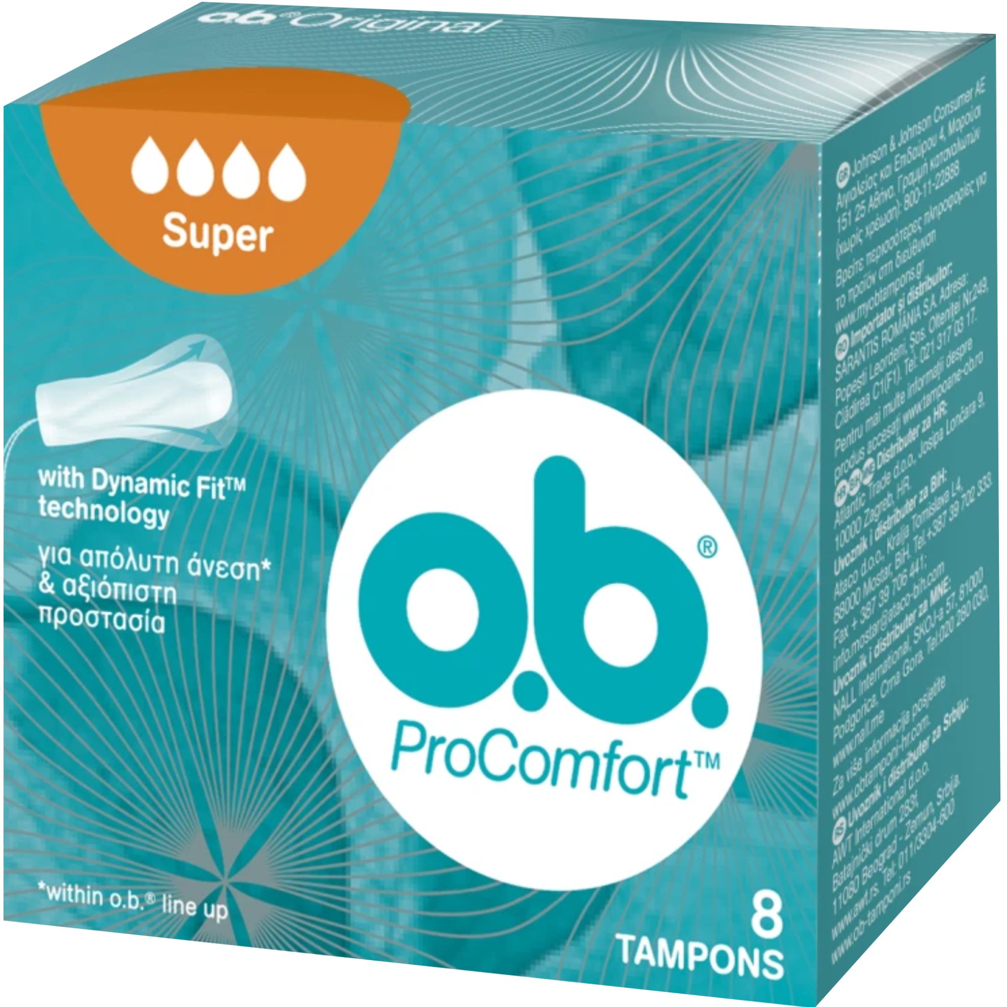 o.b. O.b. ProComfort Super Tampon Ταμπόν Ιδανικά για Ημέρες με Μεγάλη Ροή 8 Τεμάχια