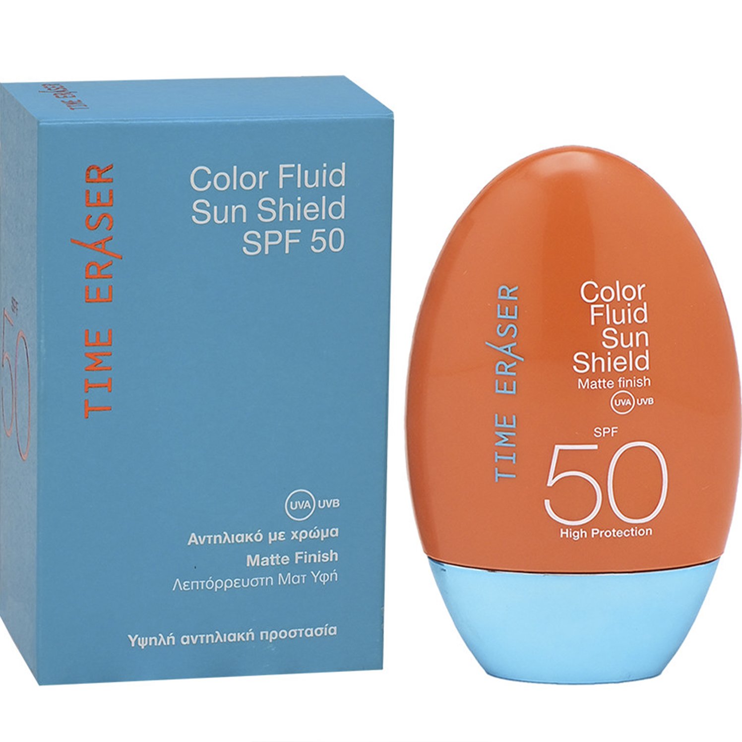 Medisei Medisei Time Eraser Color Fluid Sun Shield Spf50 Λεπτόρρευστο Αντηλιακό Γαλάκτωμα Προσώπου Υψηλής Προστασίας με Χρώμα & Ματ Αποτέλεσμα 50ml 