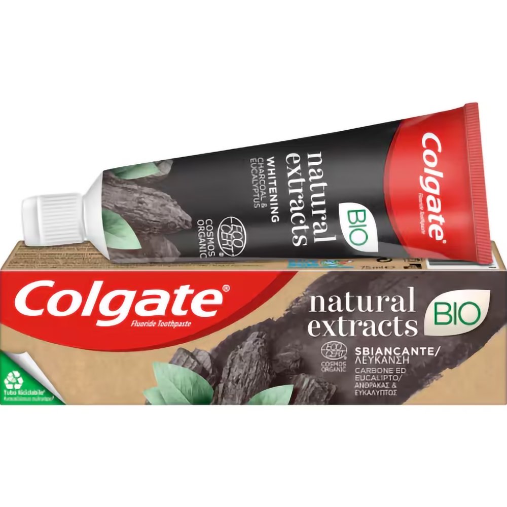 Colgate Colgate Naturals Extracts Bio Toothpaste 1450ppm Λευκαντική Φθοριούχος Οδοντόκρεμα με Ενεργό Άνθρακα & Ευκάλυπτο 75ml